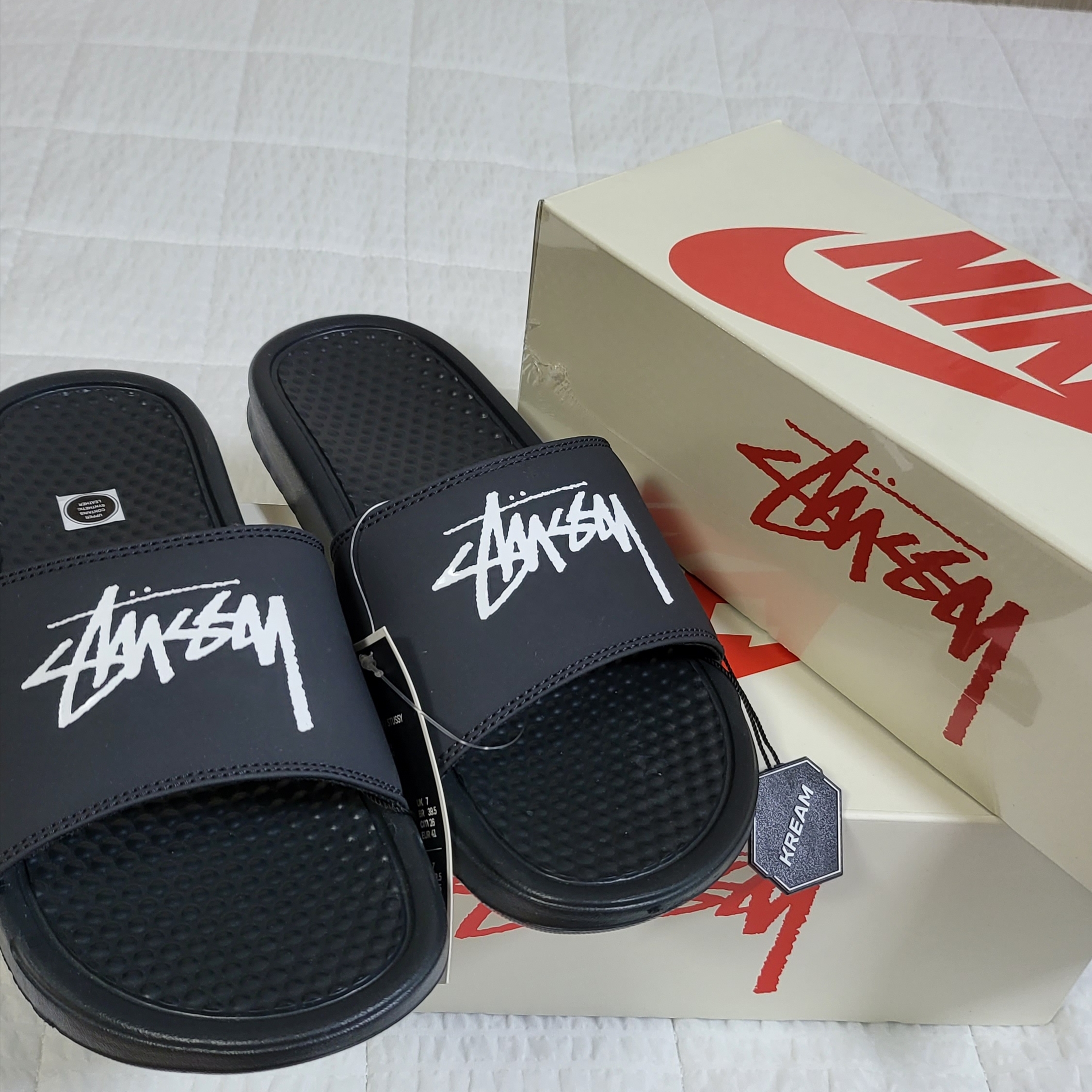 Nike x Stussy Benassi Slide Off Noir 착용 스타일