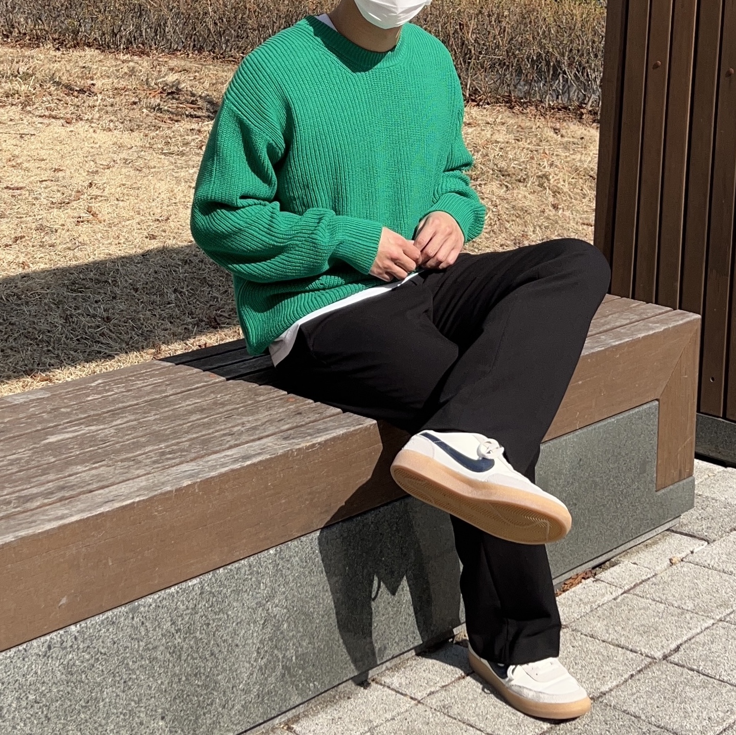 Nike x J.Crew Killshot 2 Sail Midnight Navy 착용 스타일
