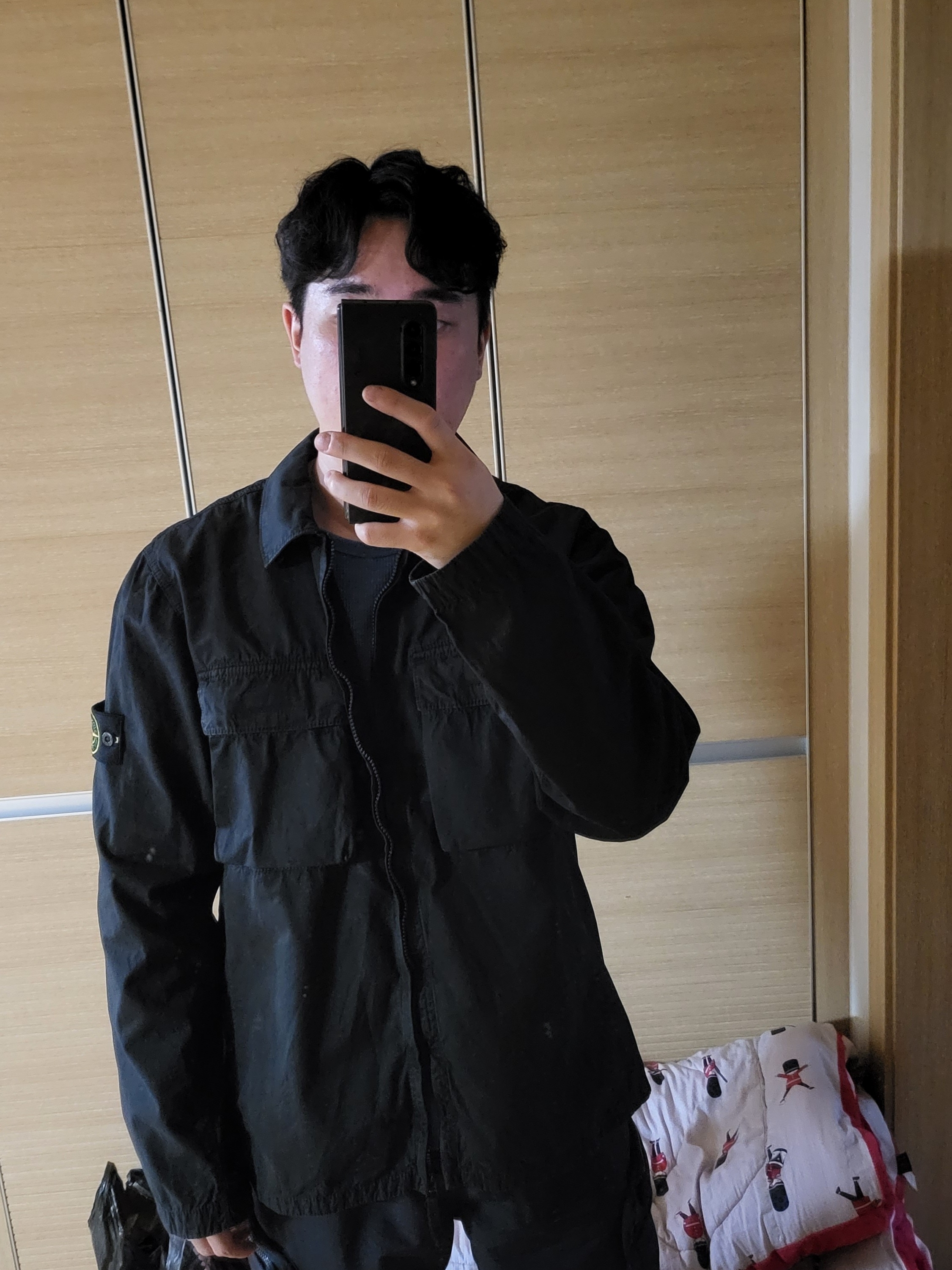 Stone Island 114WN T.CO+OLD Overshirt Black - 22SS 착용 스타일
