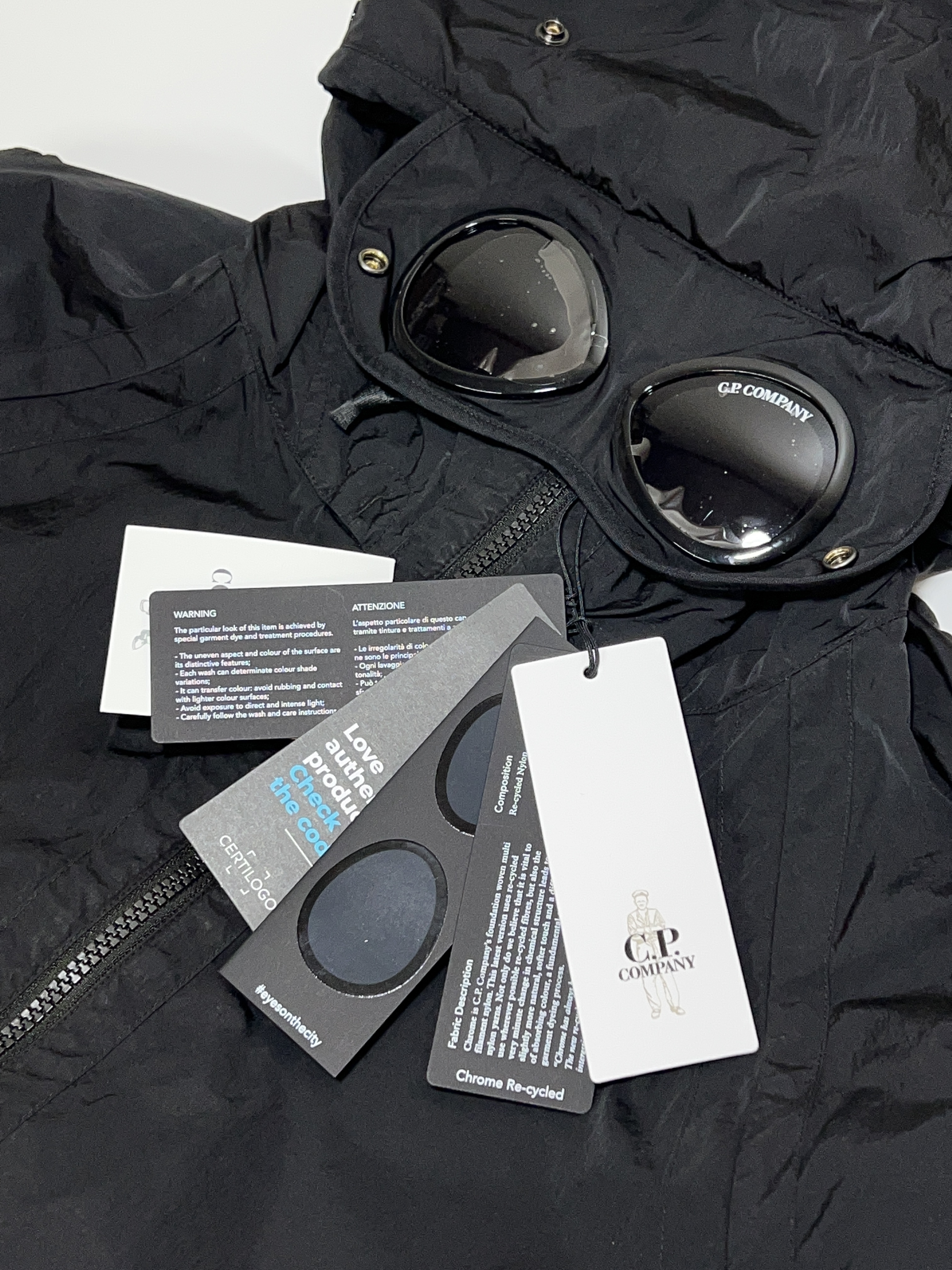 C.P. Company Chrome-R Goggle Jacket Black - 23SS 착용 스타일 - 2