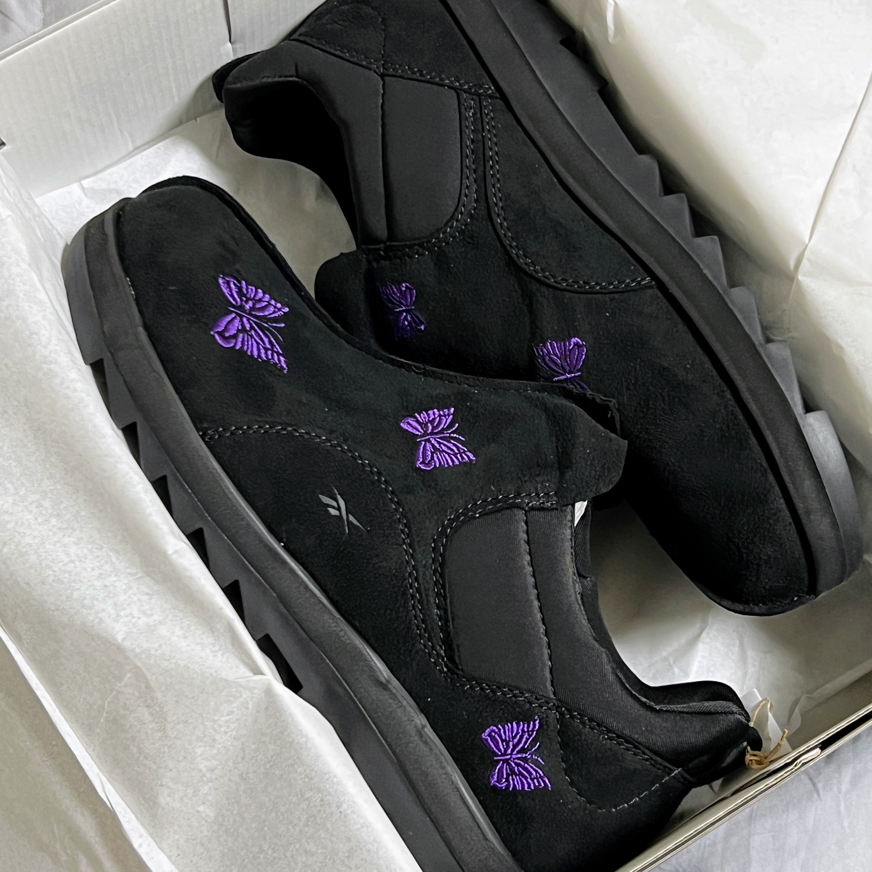 Reebok x Needles Beatnik Moc Core Black Extreme Purple 착용 스타일