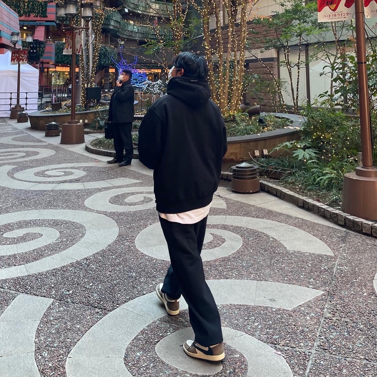 Nike x Stussy NRG RA Washed Fleece Pants Black (DN4030-010), Supreme S Logo Hooded Sweatshirt Black - 22FW 착용 스타일 - 2