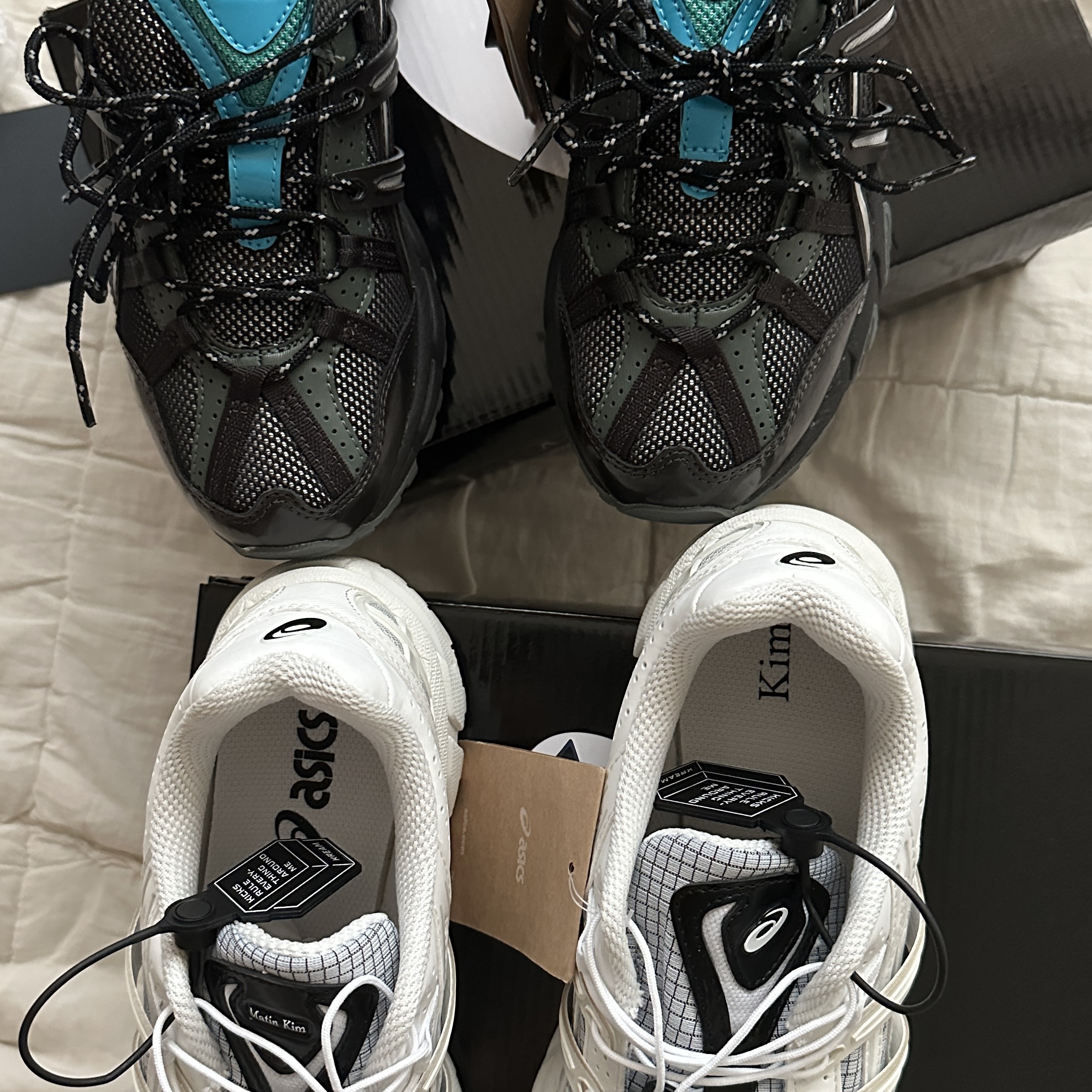 (W) Asics x Matin Kim Gel-Sonoma 15-50 Glacier Grey White, (W) Asics x Matin Kim Gel-Sonoma 15-50 Black Pure Silver 착용 스타일
