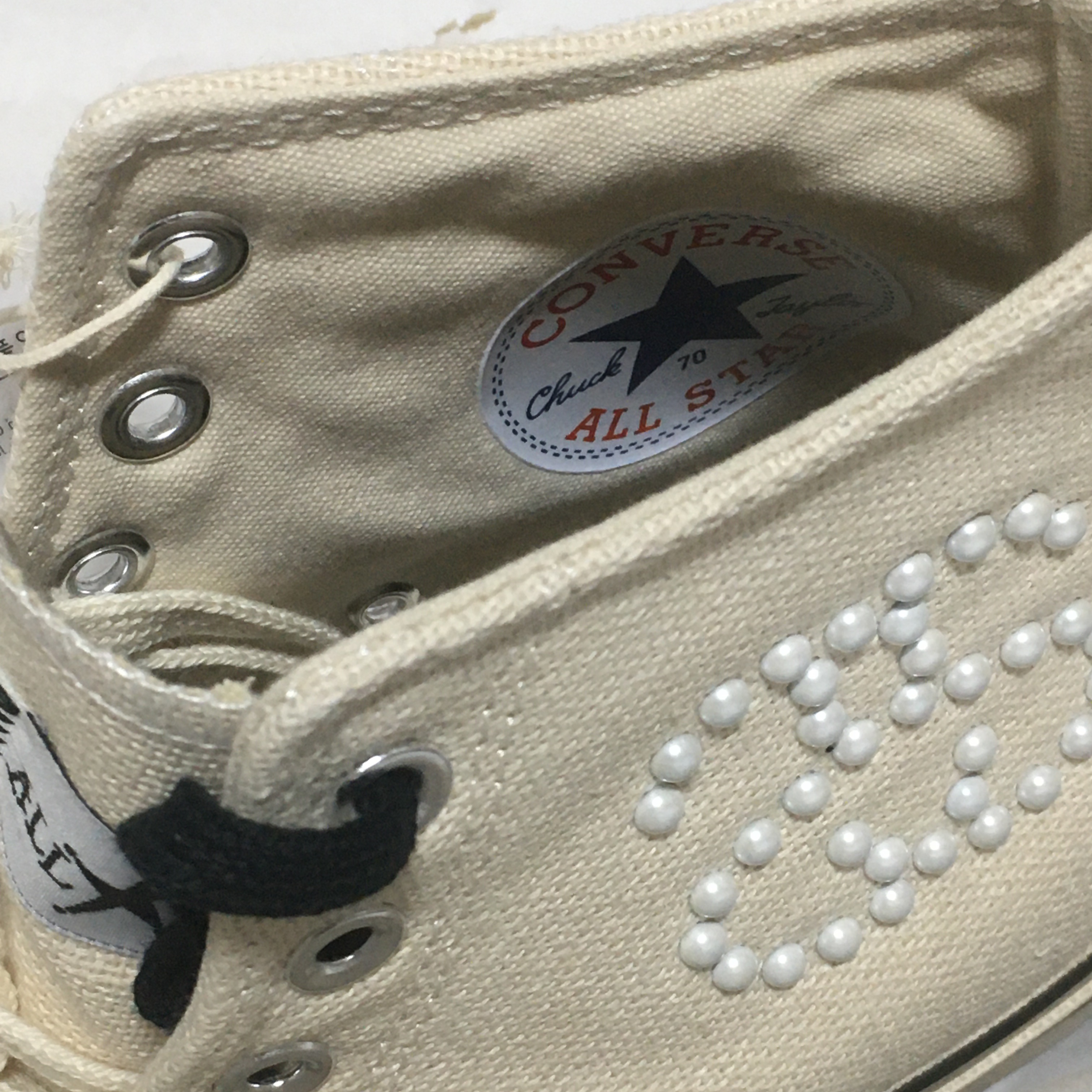 Converse x Stussy Chuck 70 High Natural Ivory 착용 스타일 - 2