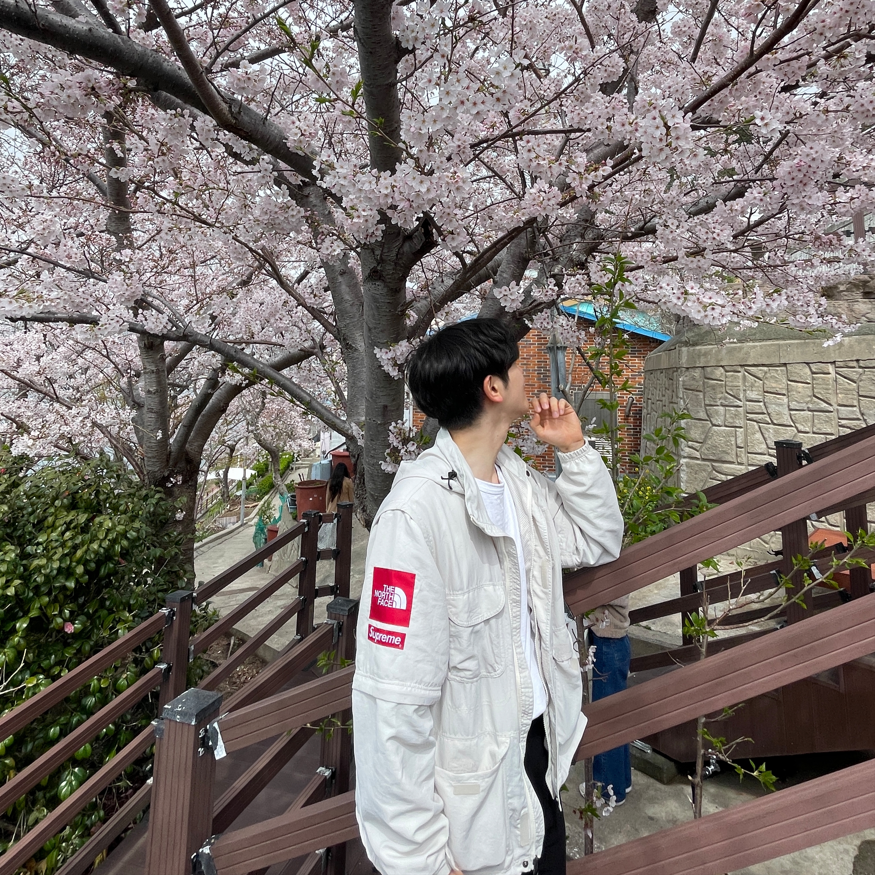 Supreme x The North Face Trekking Convertible Jacket Stone - 22SS 착용 스타일