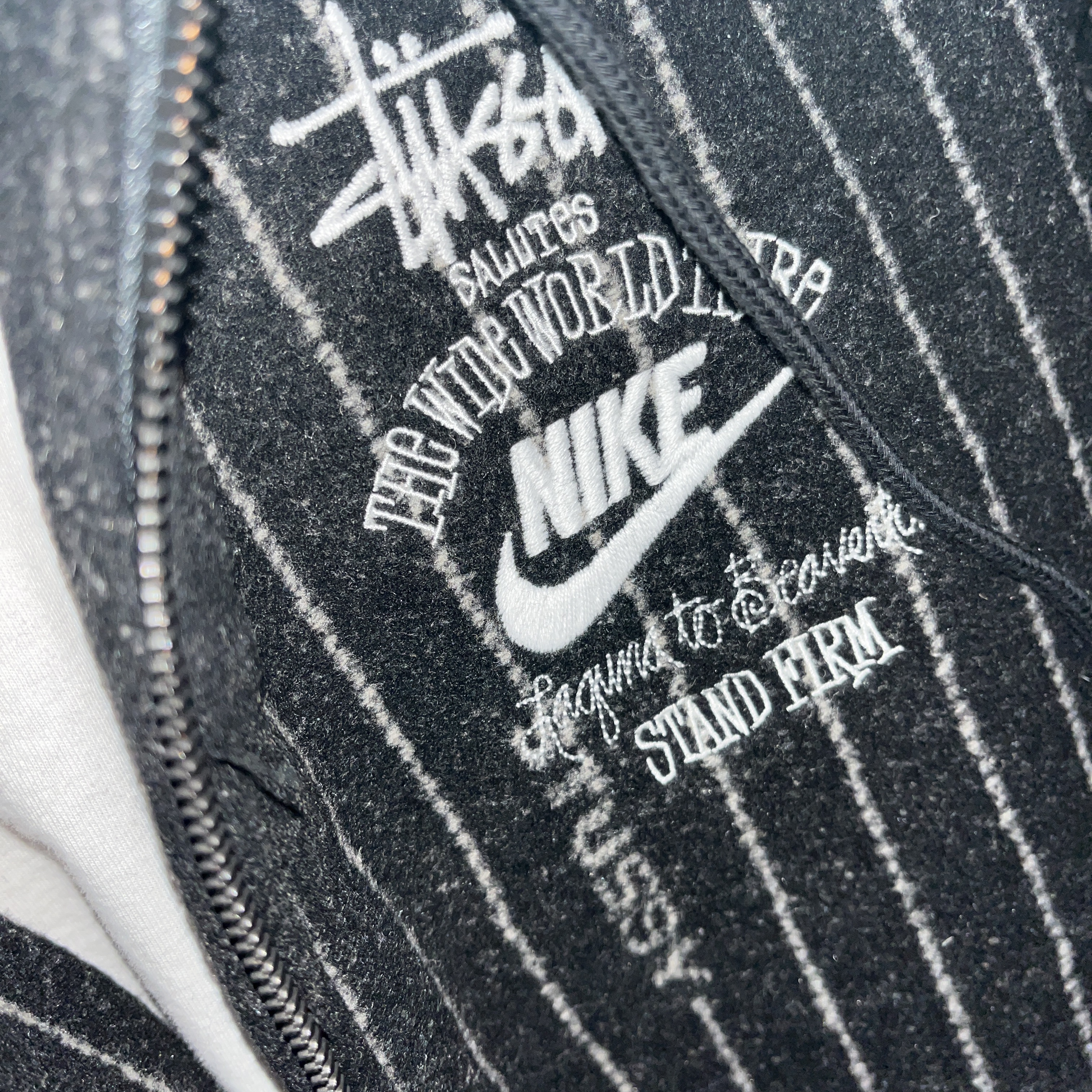 Nike x Stussy NRG Striped Wool Jacket Black (DR4023-010) 착용 스타일 - 1