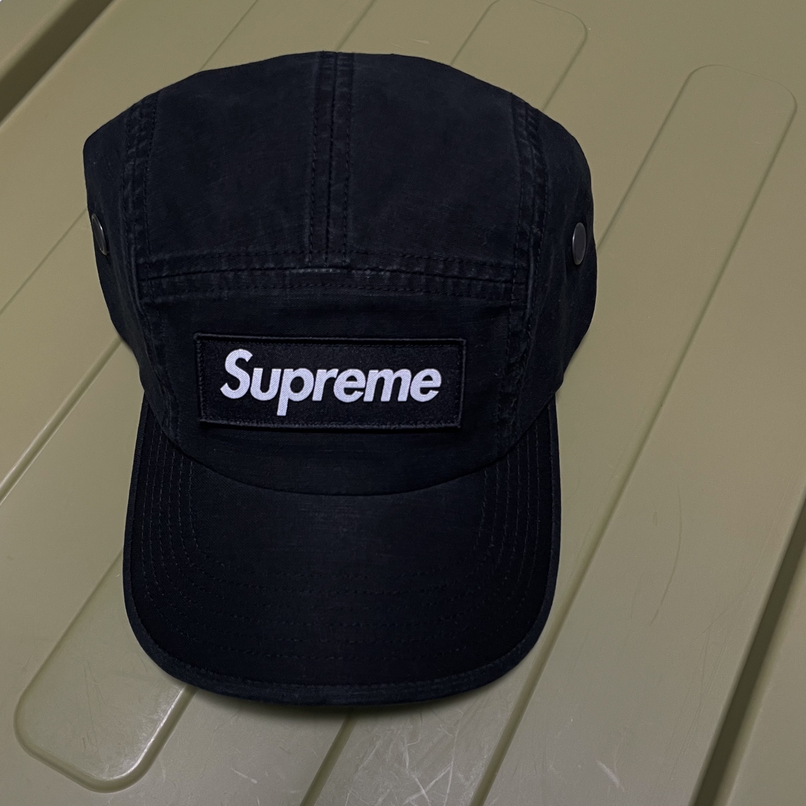 Supreme Military Camp Cap Black - 23SS 착용 스타일