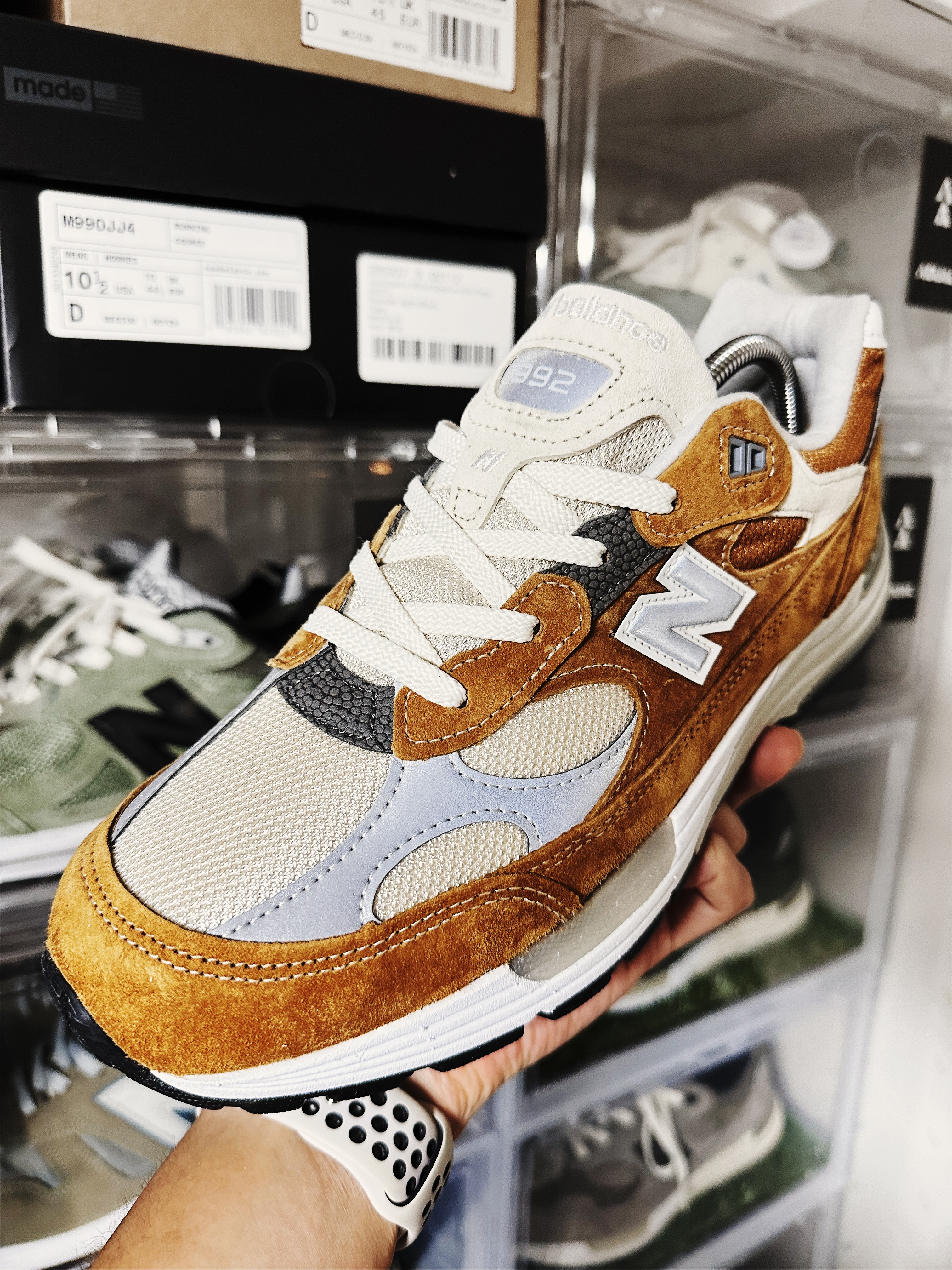 New Balance x Packer 992 Made in USA 착용 스타일 - 1