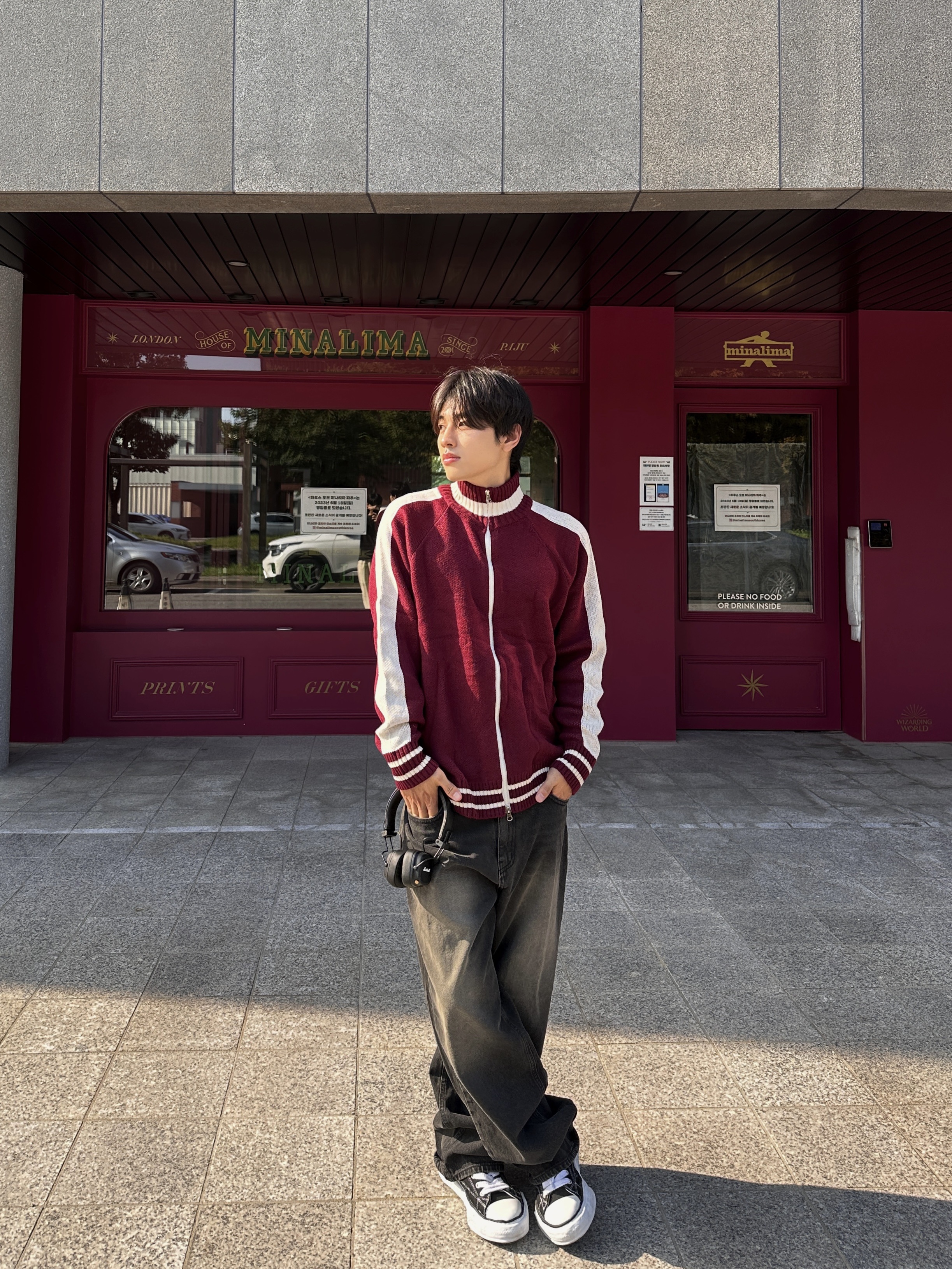 Maison Mihara Yasuhiro Peterson OG Sole Canvas Low Sneakers Black, Marshall Major IV Black (Korean Ver.) 착용 스타일 - 2