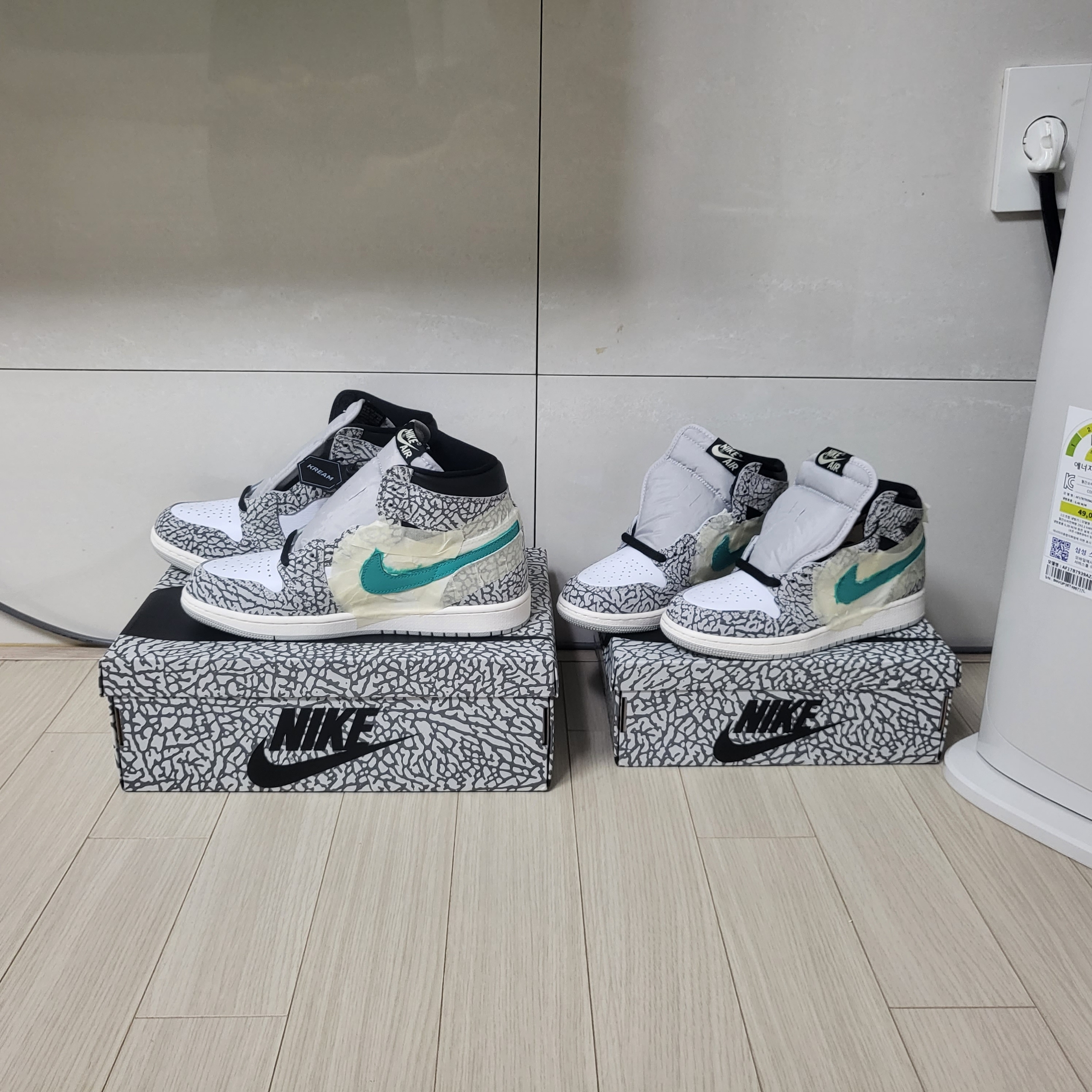 (GS) Jordan 1 Retro High White Cement, Jordan 1 Retro High OG White Cement 착용 스타일 - 1