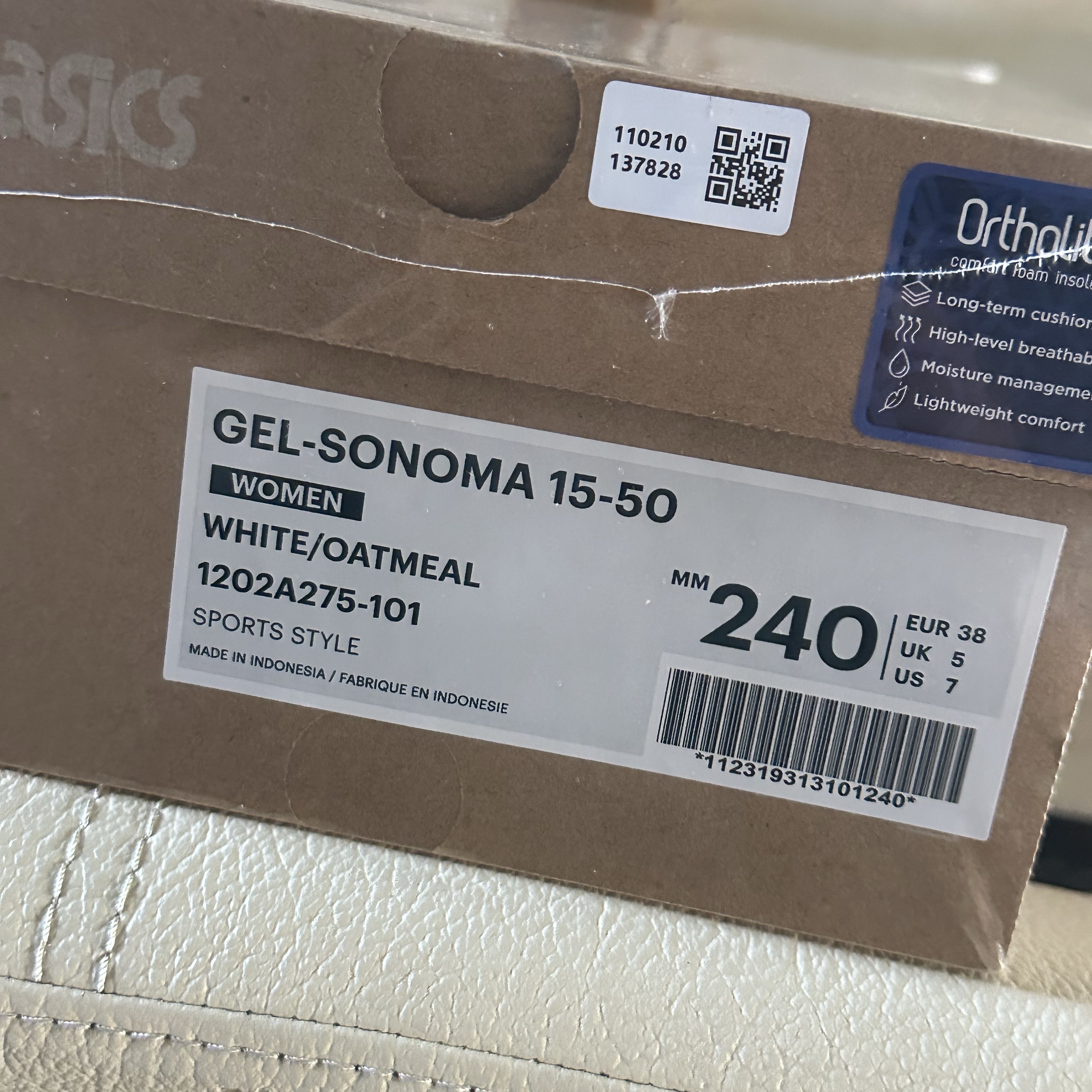 (W) Asics Gel-Sonoma 15-50 White Oatmeal 착용 스타일 - 1
