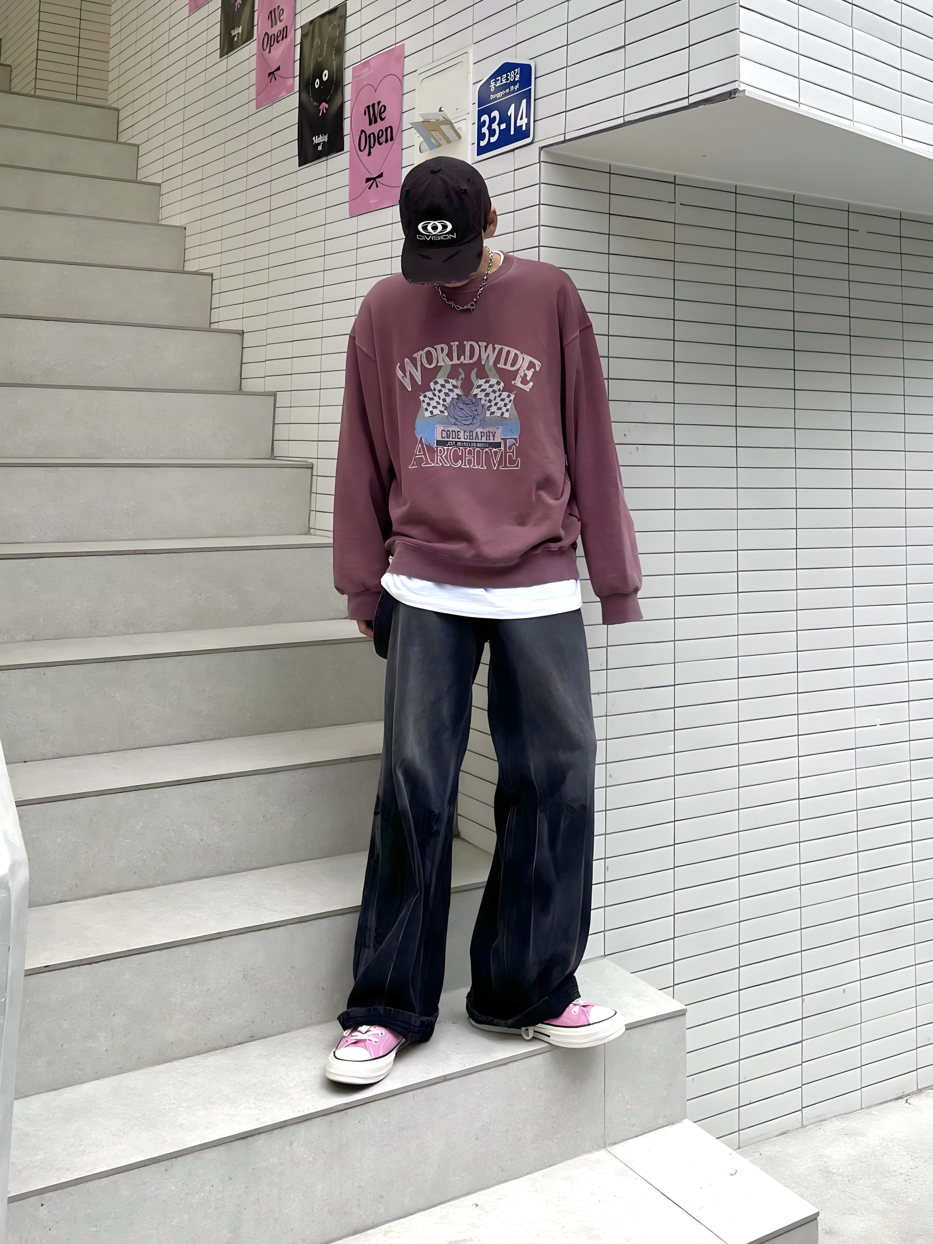 Converse Chuck 70 High Seasonal Color Amber Pink 착용 스타일 - 1