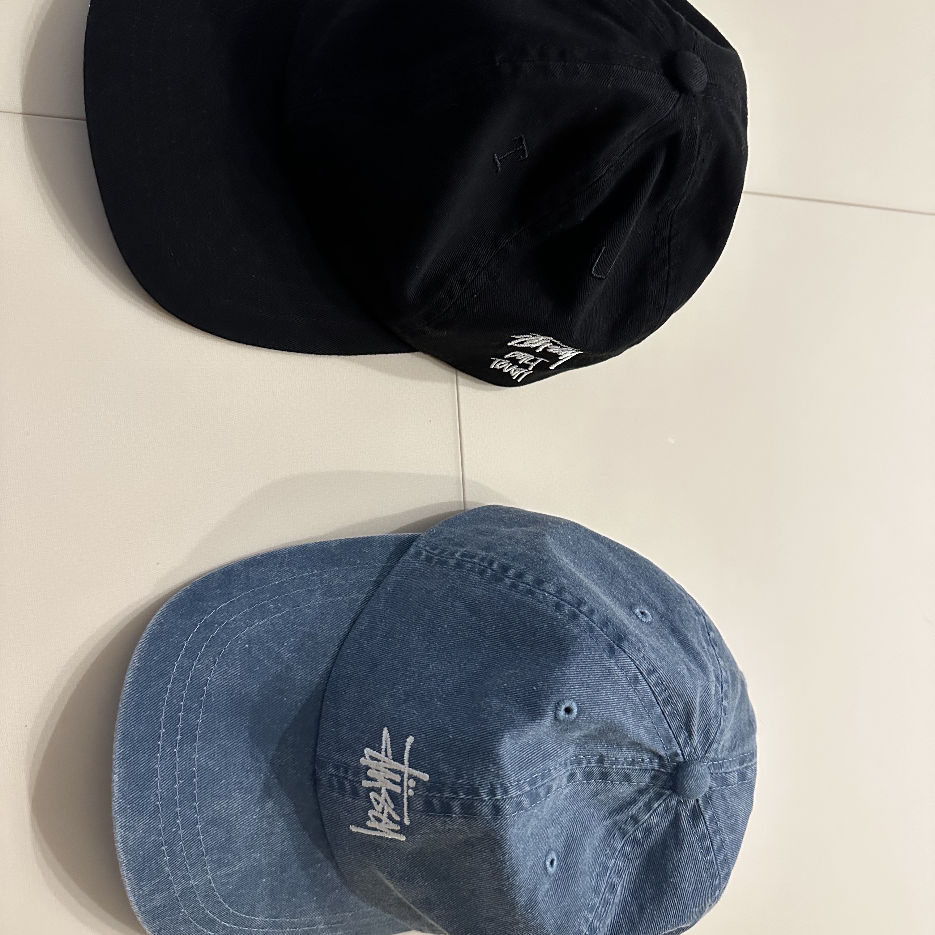 Stussy Washed Stock Low Pro Cap Dark Teal 착용 스타일 - 1