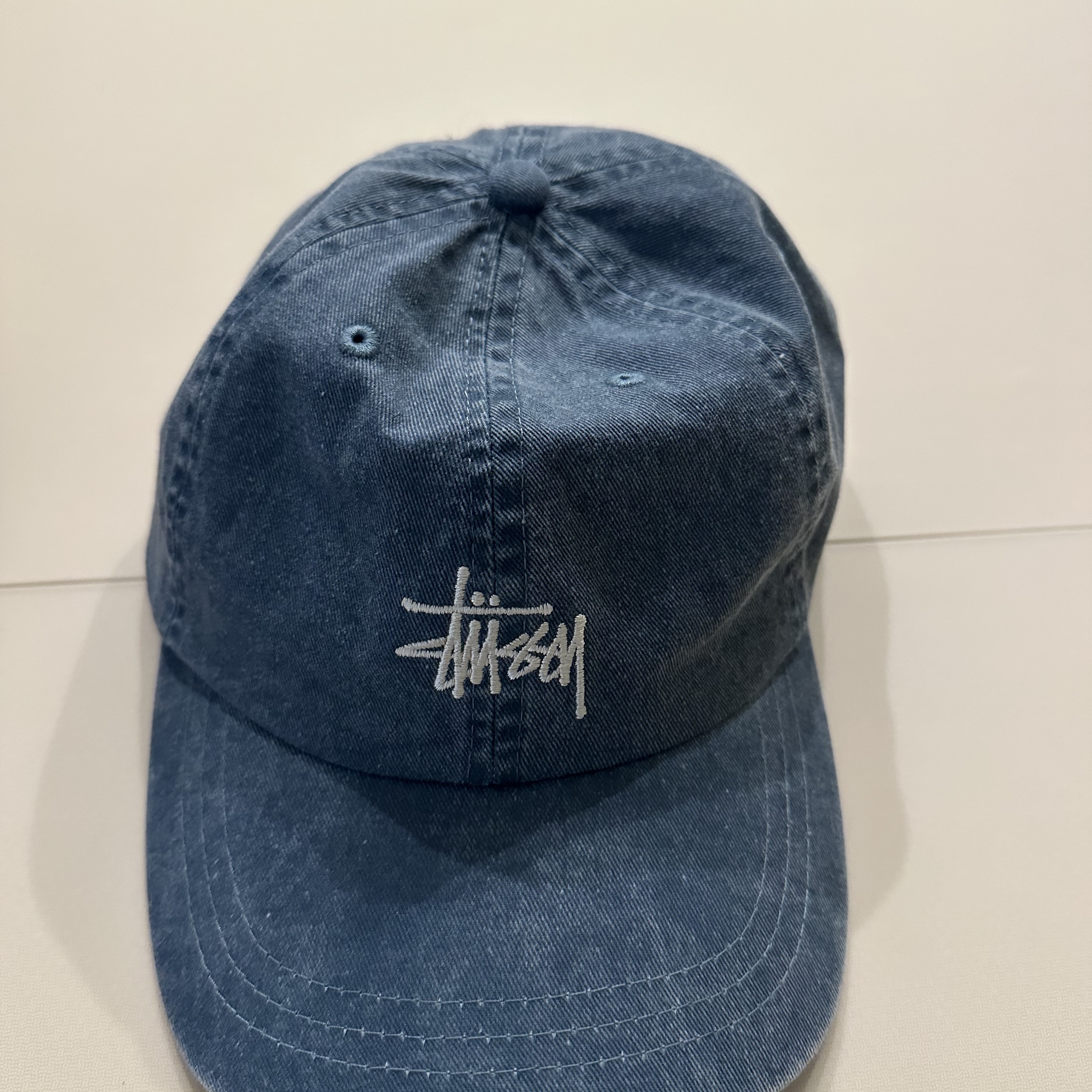 Stussy Washed Stock Low Pro Cap Dark Teal 착용 스타일 - 2