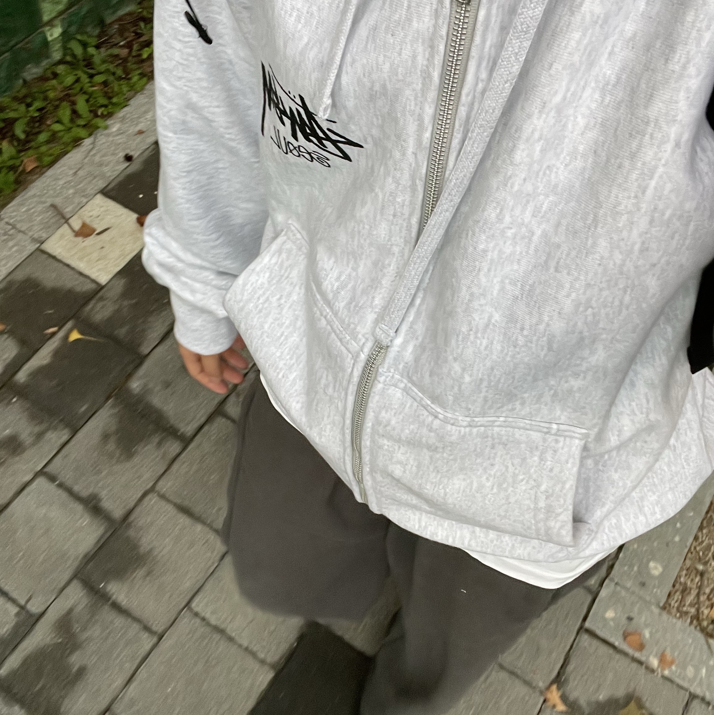 Stussy Stock Seoul Zip Hood Ash Heather 2023 착용 스타일