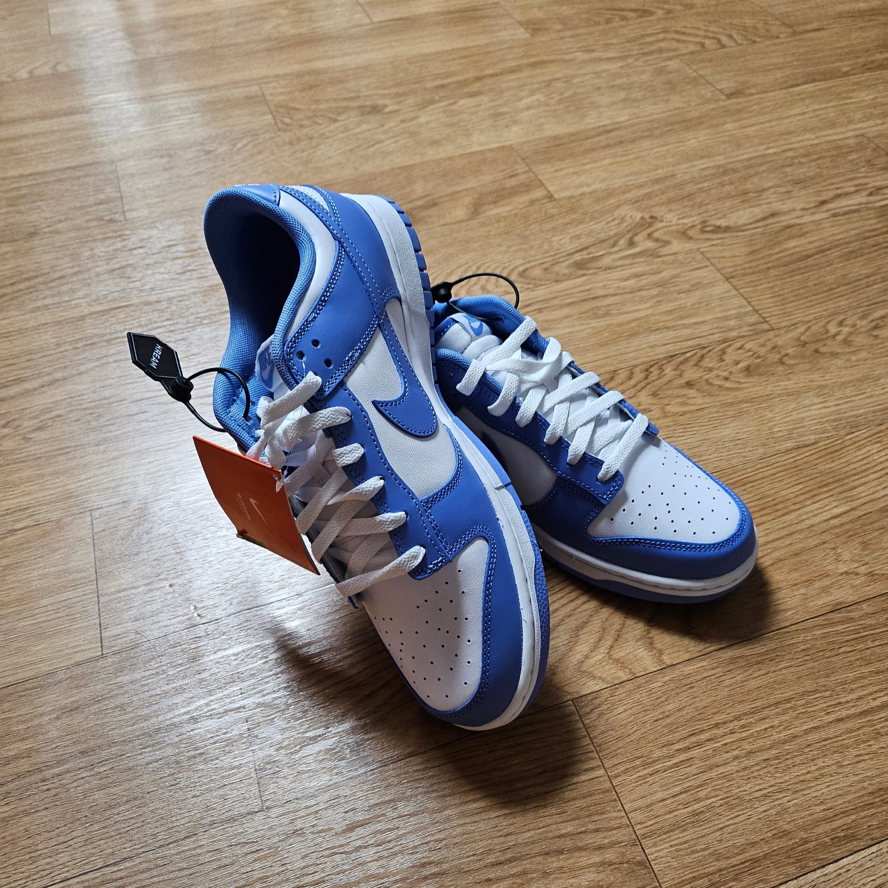 Nike Dunk Low Retro White Polar Blue 착용 스타일 - 1