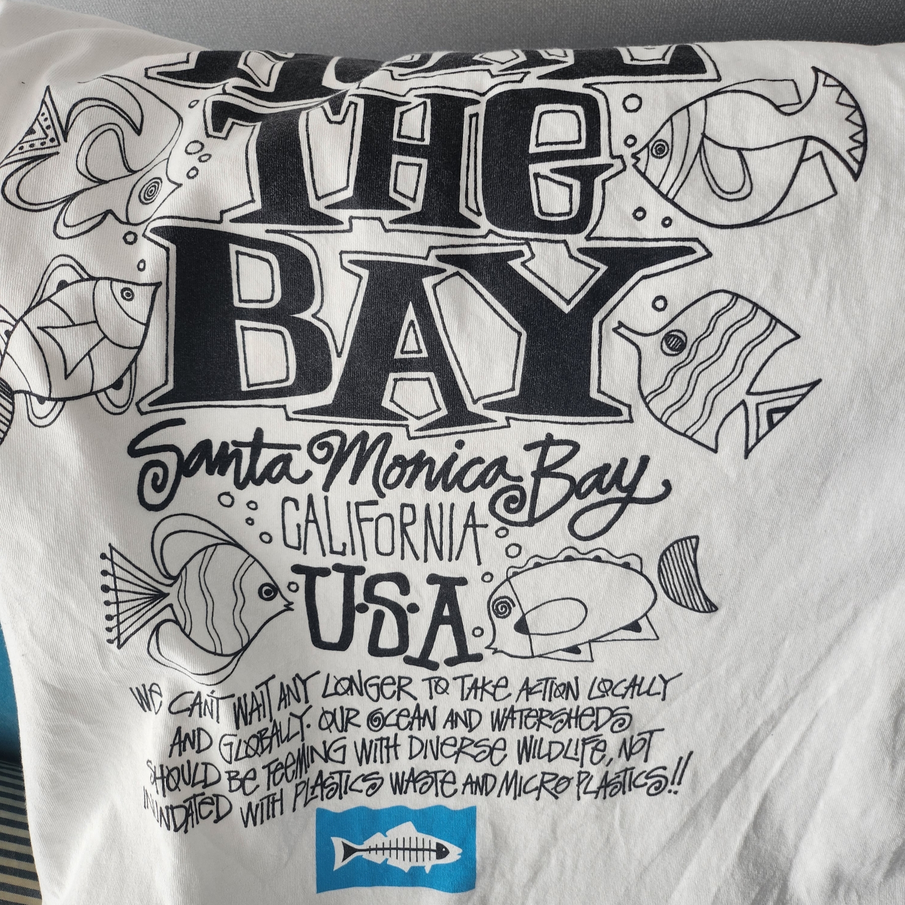 Stussy x Heal The Bay Ocean Pigment Dyed T-Shirt Natural 착용 스타일