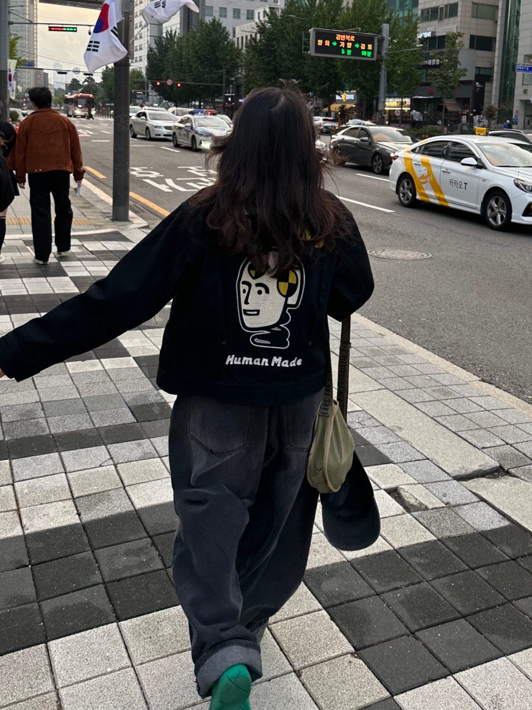 Human Made x A$AP Rocky Human Testing Denim Jacket Black, (W) Bottega Veneta Puddle Ankle Boots Acid Turquoise 착용 스타일 - 2