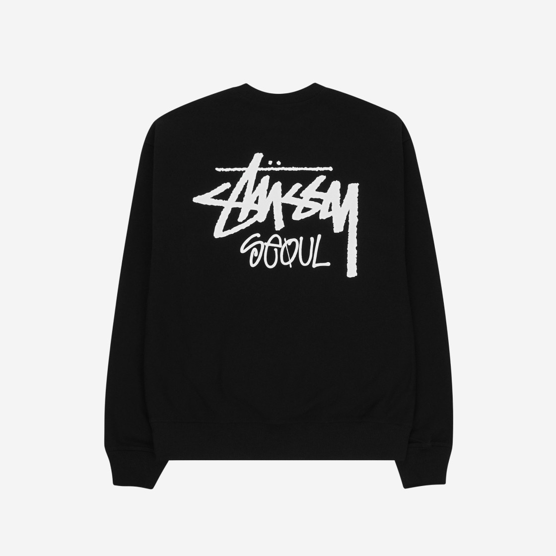 Stussy Stock Seoul Crew Black 2023 착용 스타일