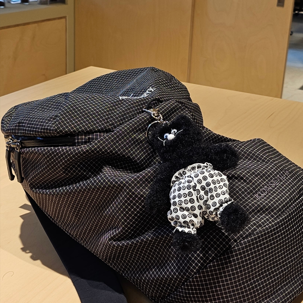 Arc'teryx Konseal 15 Backpack Black, Monamhee x 10 Corso Como Bianco Keyring Black 착용 스타일