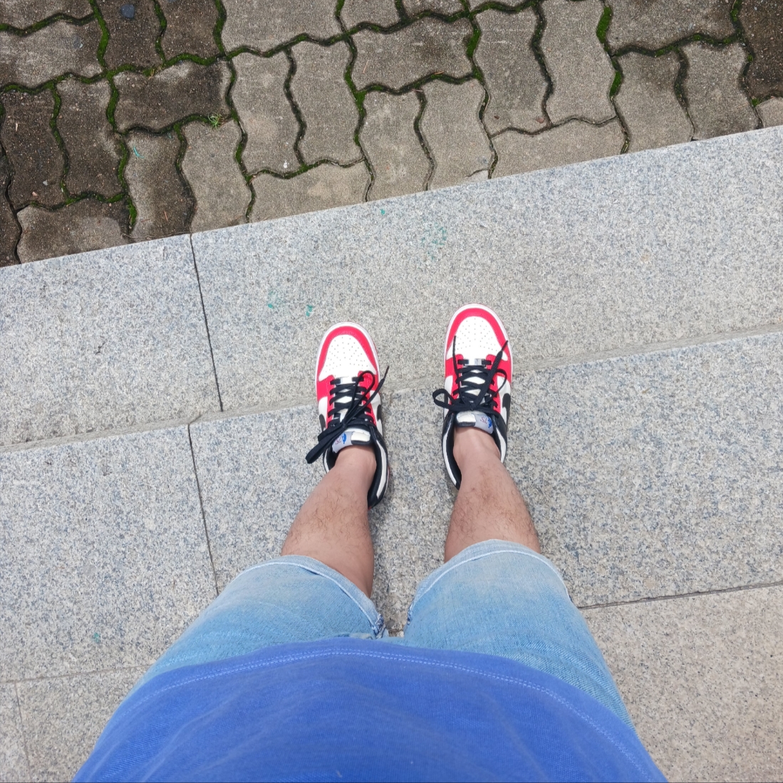 Nike x NBA Dunk Low Retro EMB Black and Chile Red 착용 스타일 - 1