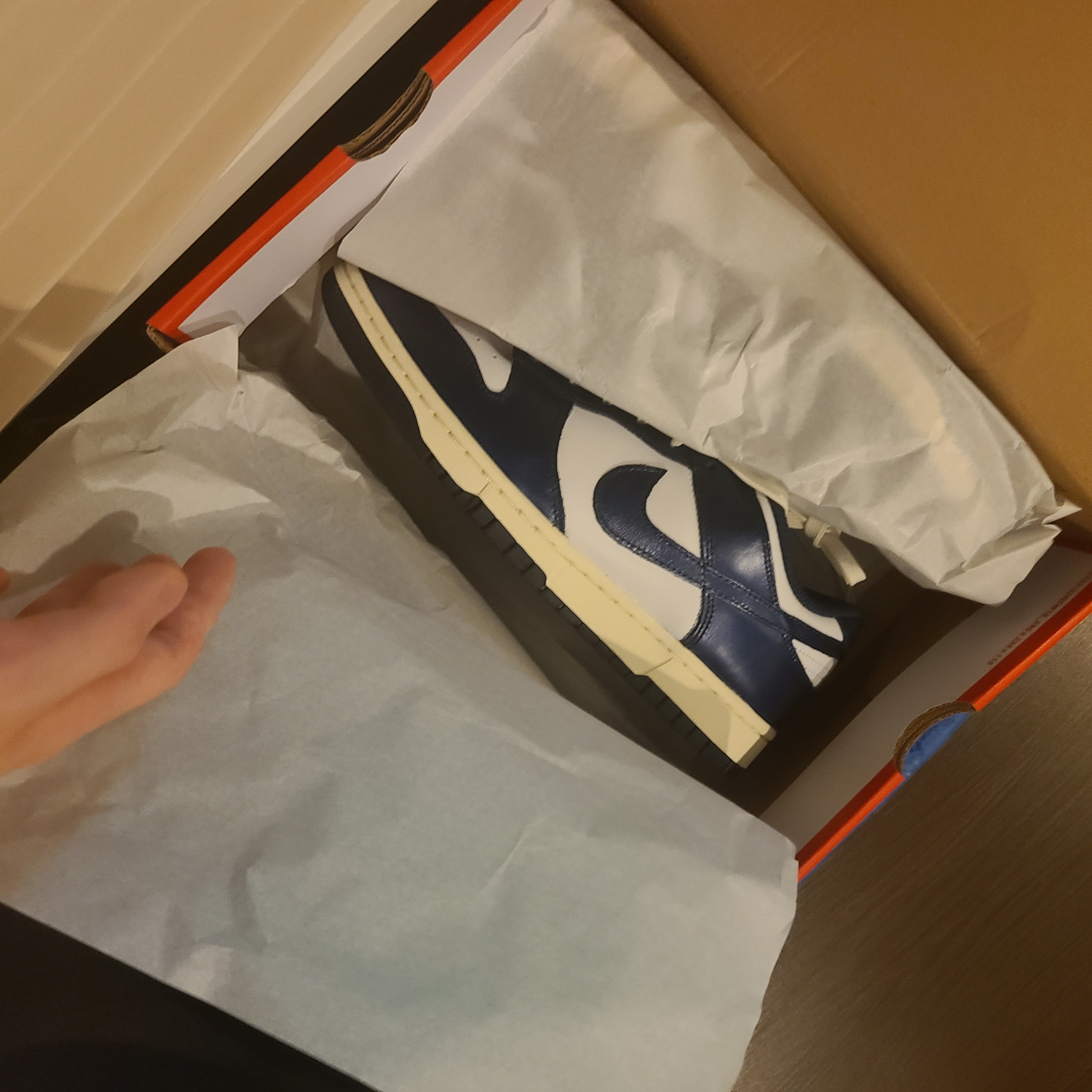 (W) Nike Dunk Low Vintage Midnight Navy 착용 스타일
