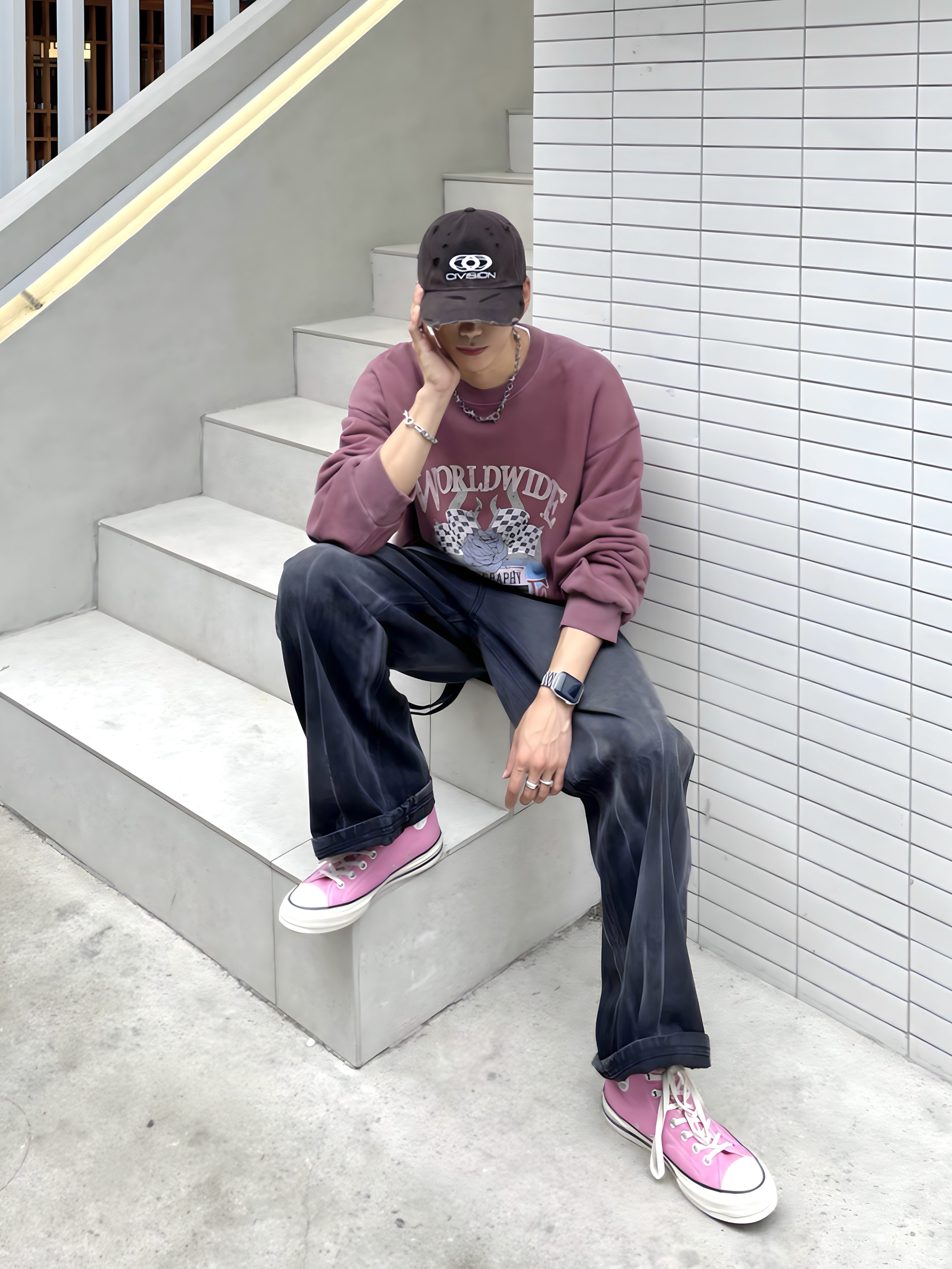 Converse Chuck 70 High Seasonal Color Amber Pink 착용 스타일 - 3