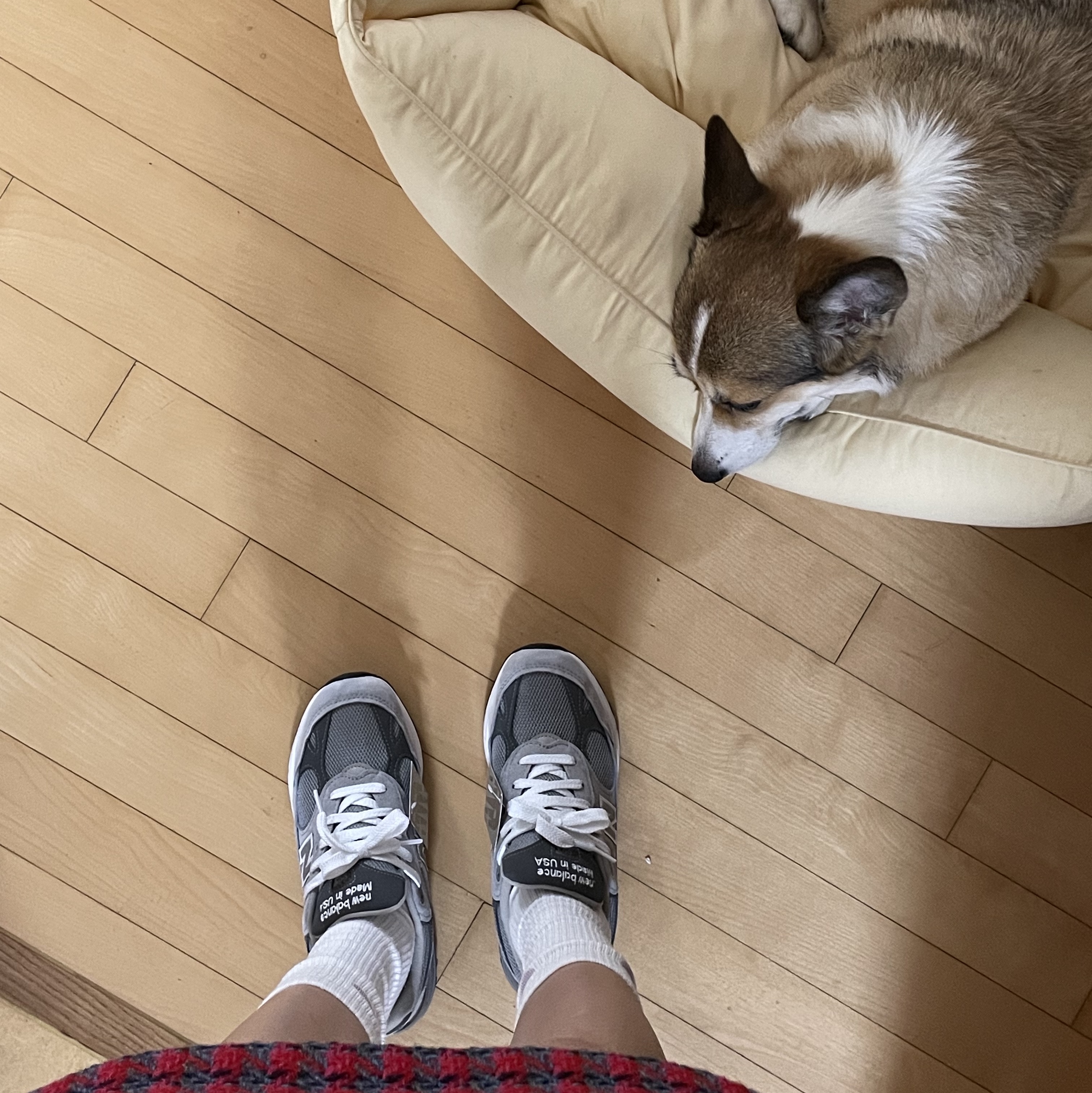 (W) New Balance 993 Made in USA Grey - B Standard 착용 스타일