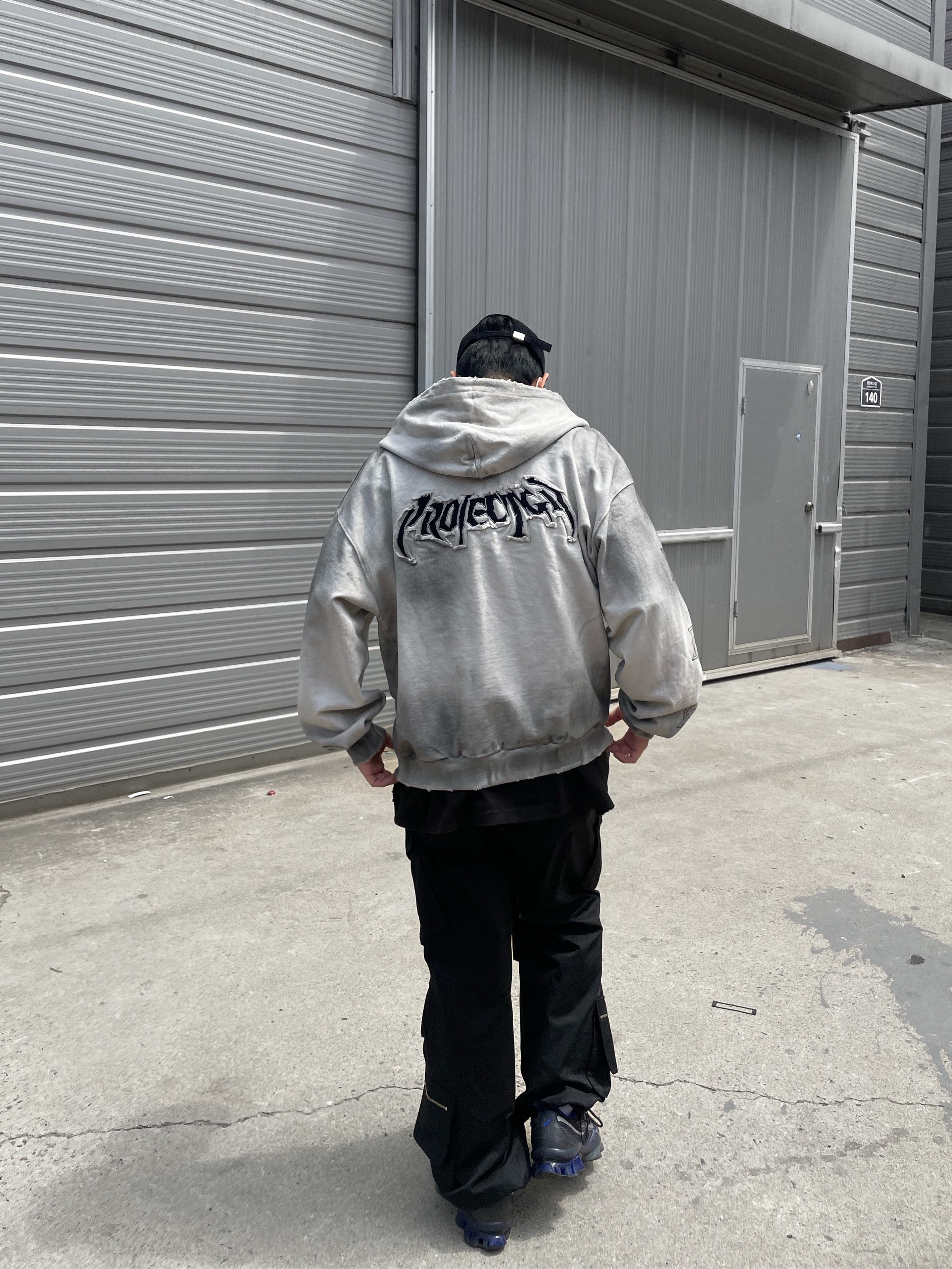 Project G/R Furious Logo Applique Zip Hoodie Grey - 10 Corso Como Exclusive, Asics x Kiko Kostadinov Gel-Quantum Zientzia Dark Grey 착용 스타일 - 3