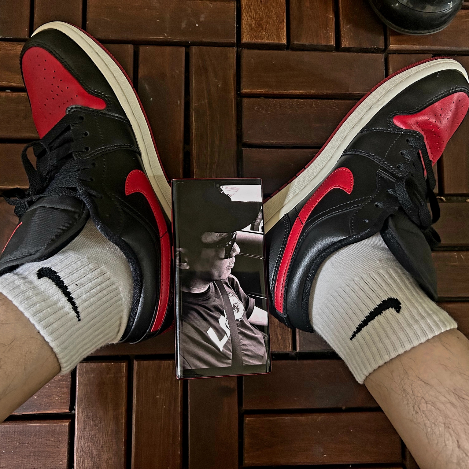 (W) Jordan 1 Low Black Gym Red, Nike ACG Trail Cap Black 착용 스타일