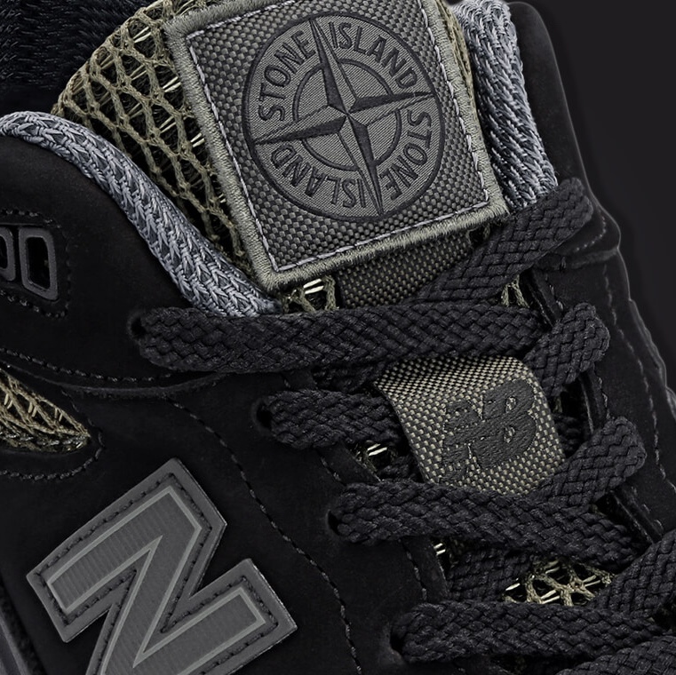 New Balance x Stone Island 991v2 Made in UK Black Olive Night 착용 스타일 - 5