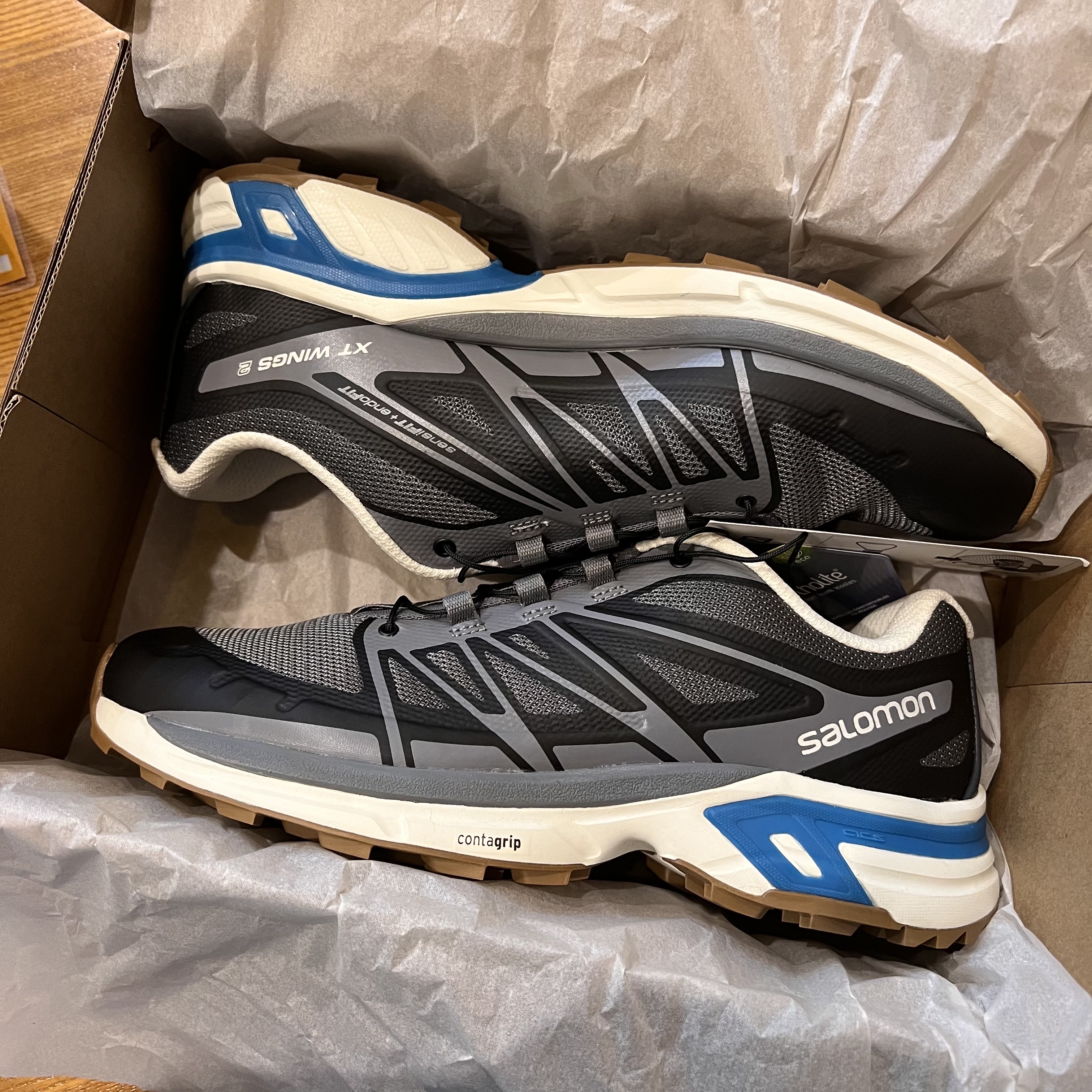 Salomon XT-Wings 2 Quiet Shade Blue Aster 착용 스타일