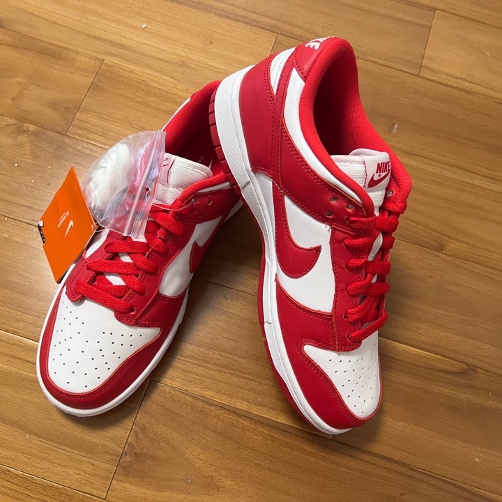 Nike Dunk Low SP White and University Red 2023 착용 스타일
