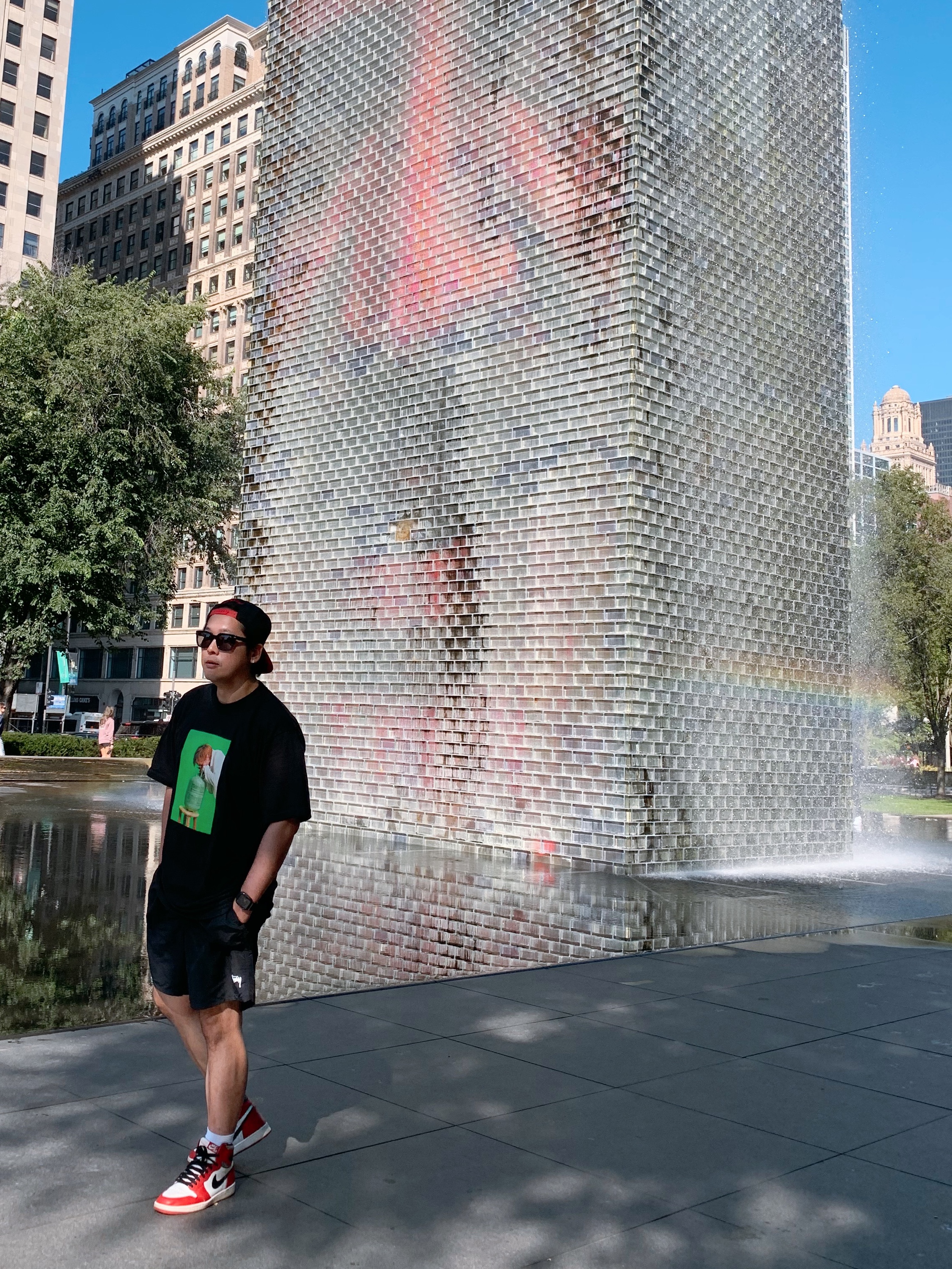 Jordan 1 Retro High OG Chicago 2022, Supreme Mark Leckey Greenscreen T-Shirt Black - 23FW 착용 스타일 - 2