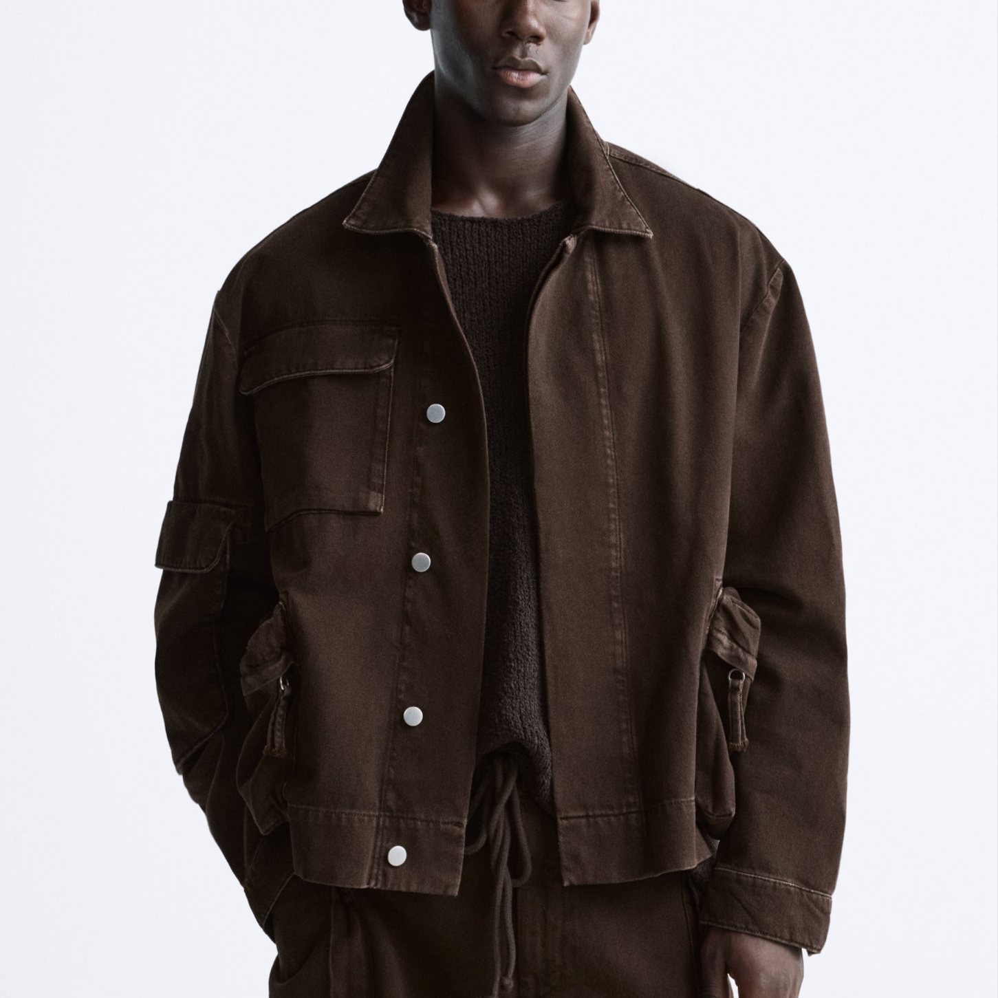 Zara Denim Jacket Limited Edition Chocolate 착용 스타일