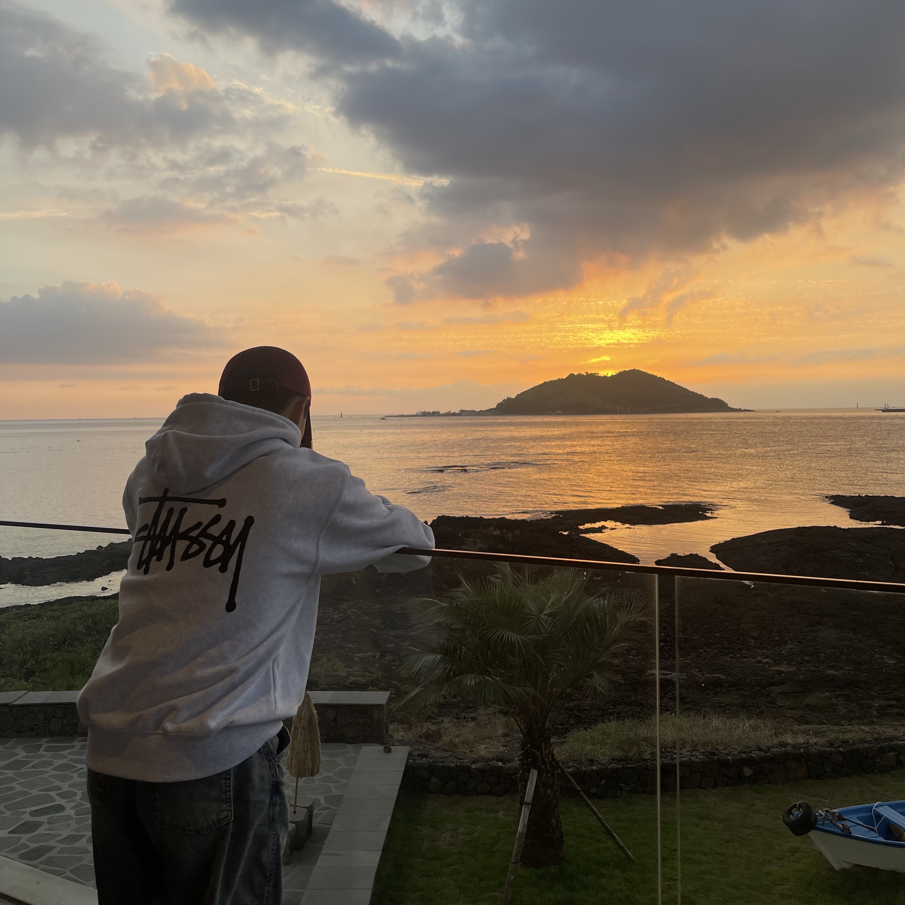 Stussy Basic Stussy Hoodie Ash Heather 2023 착용 스타일