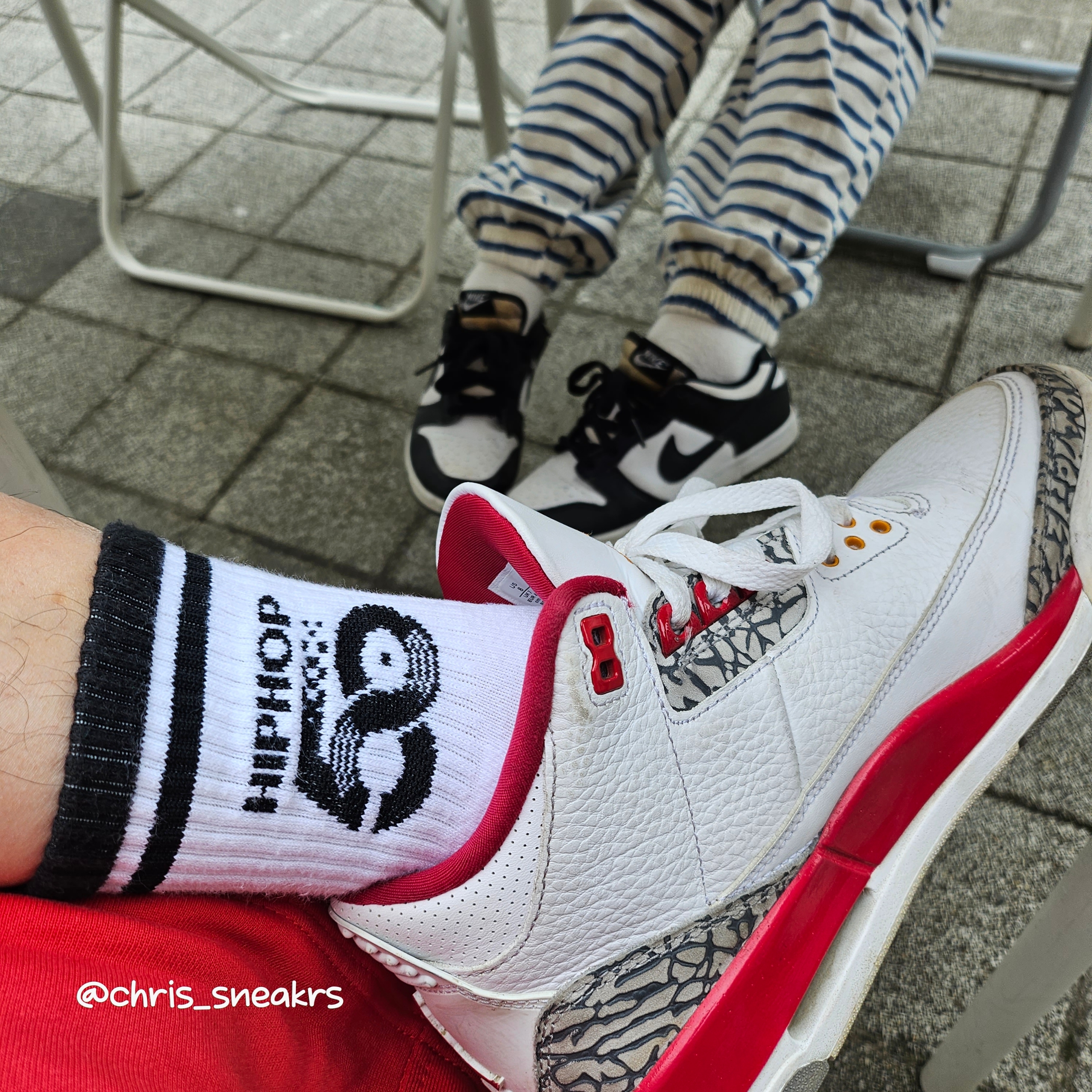 Jordan 3 Retro Cardinal Red, (PS) Nike Dunk Low Black 착용 스타일 - 2