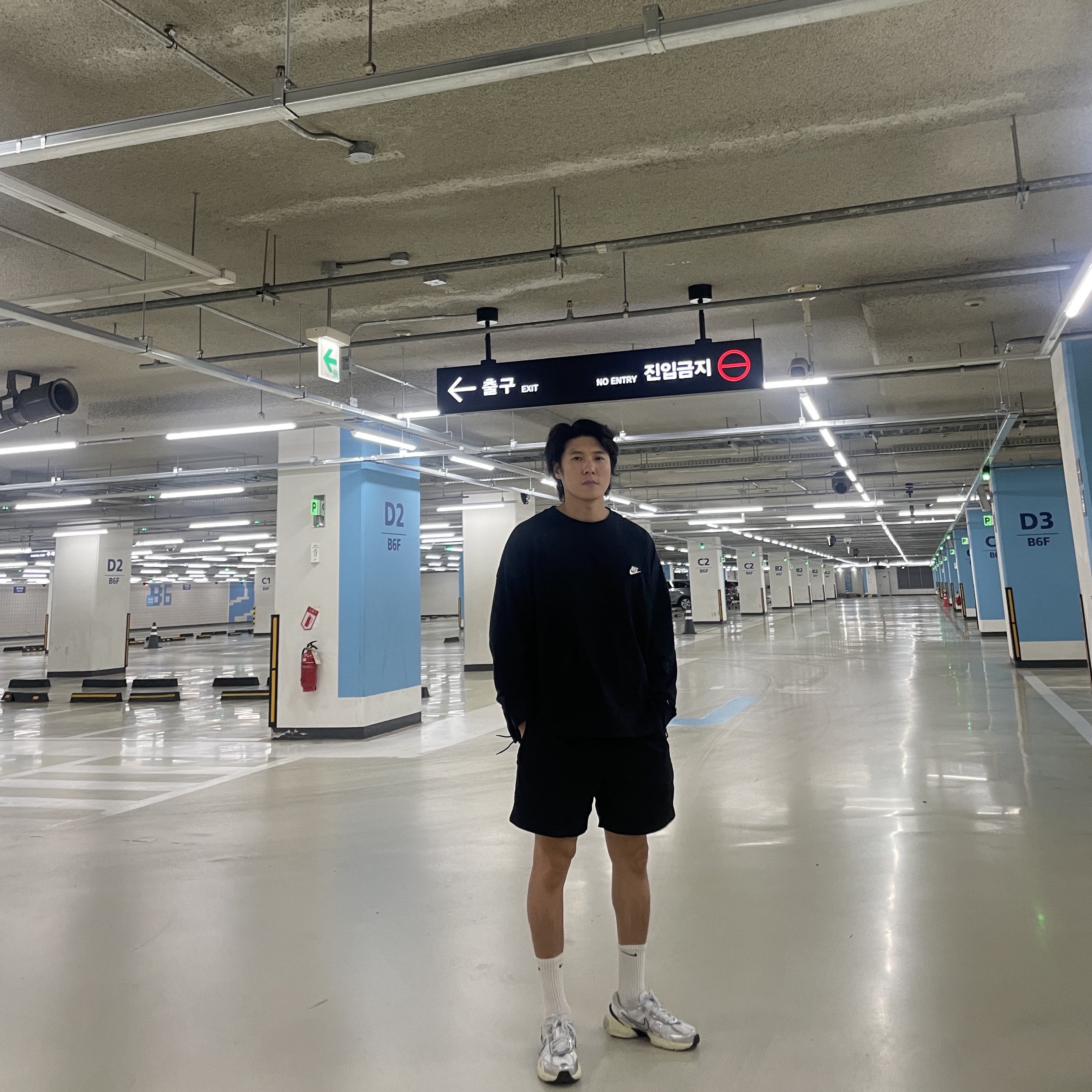 Nike ACG Woven Shorts Black - Asia, Nike V2K Run Summit White Metallic Silver 착용 스타일 - 3