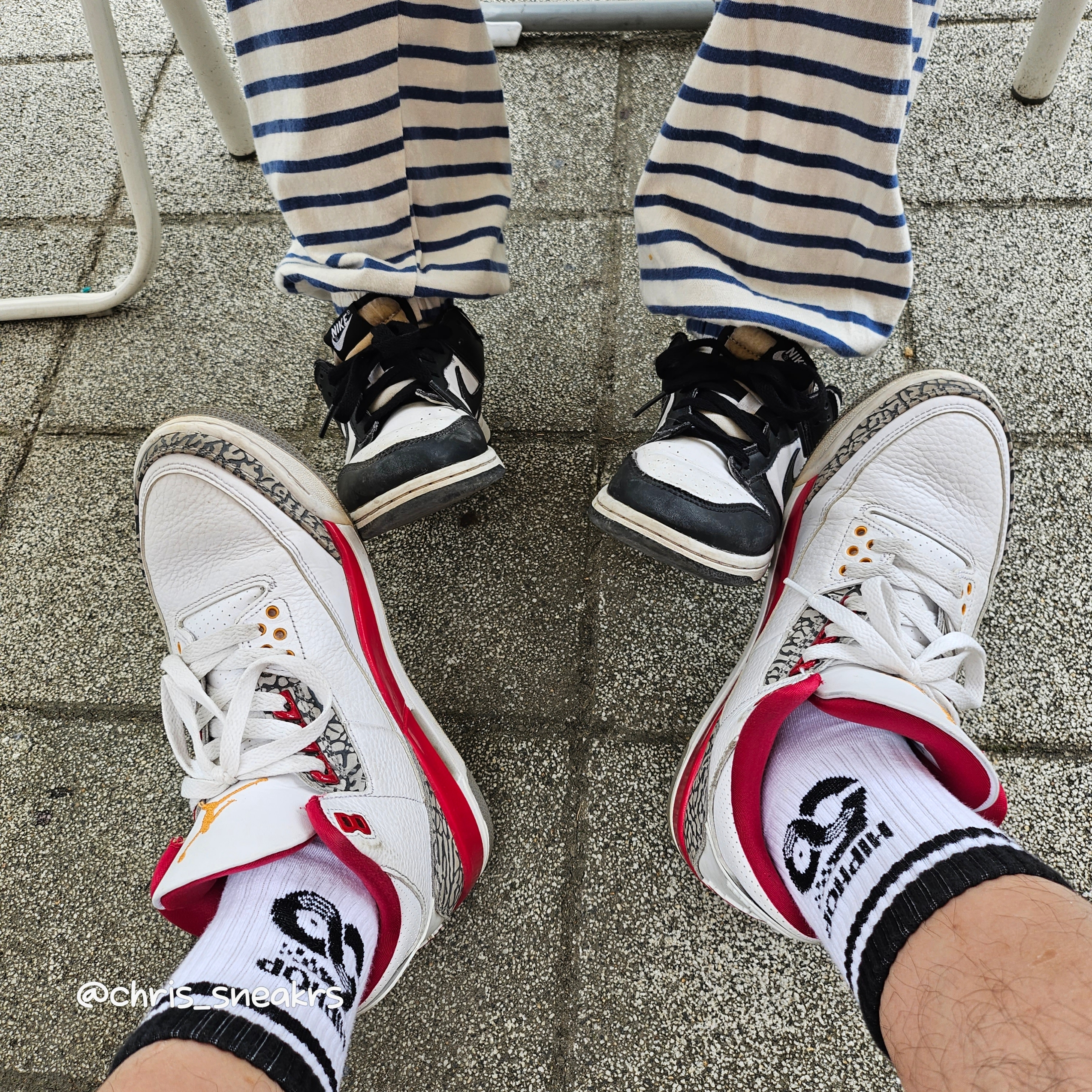 Jordan 3 Retro Cardinal Red, (PS) Nike Dunk Low Black 착용 스타일 - 1