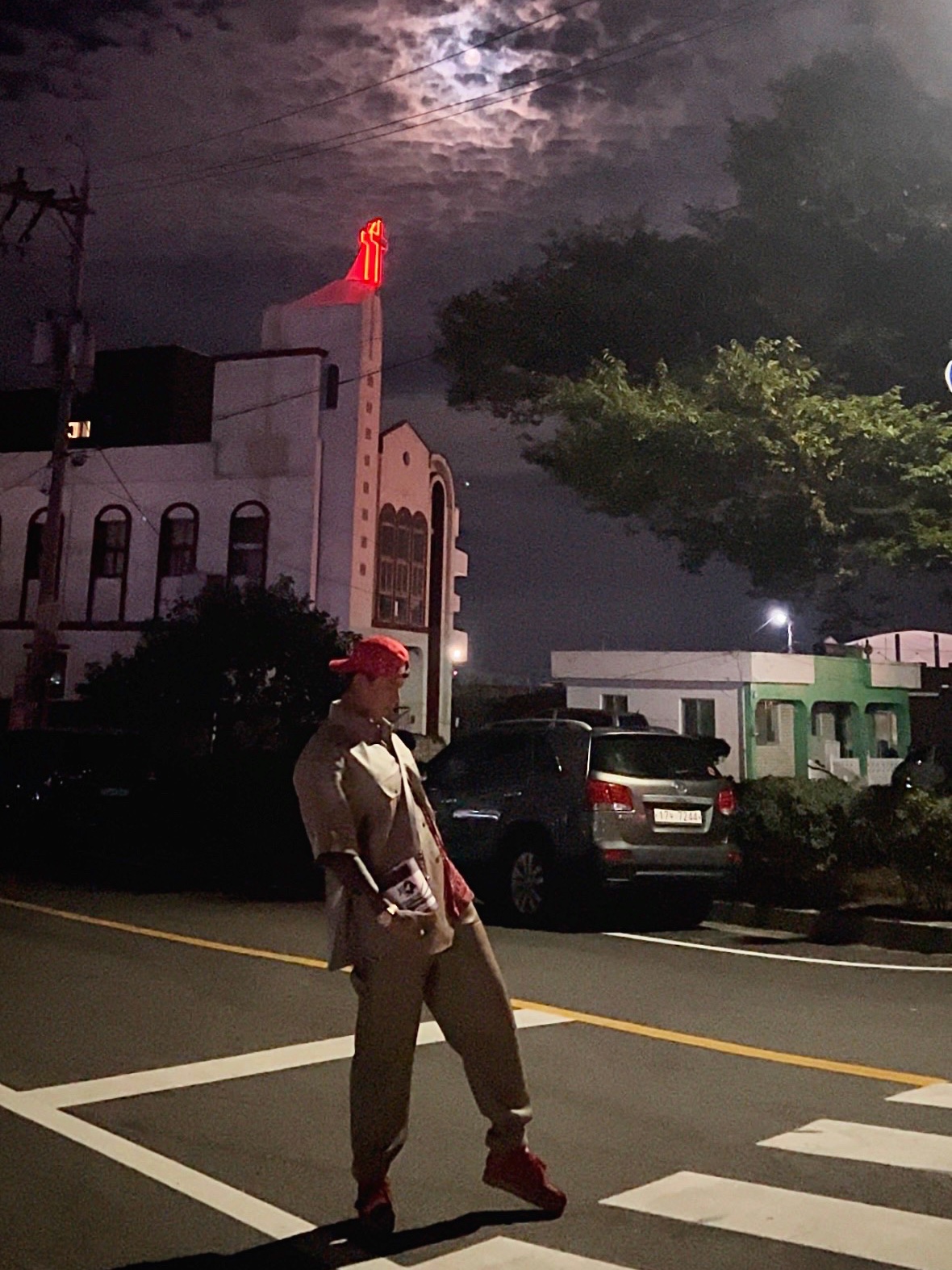 Supreme Bandana Camp Cap Red - 21SS, Supreme Small Box T-Shirt Red Bandana - 21SS 착용 스타일 - 3