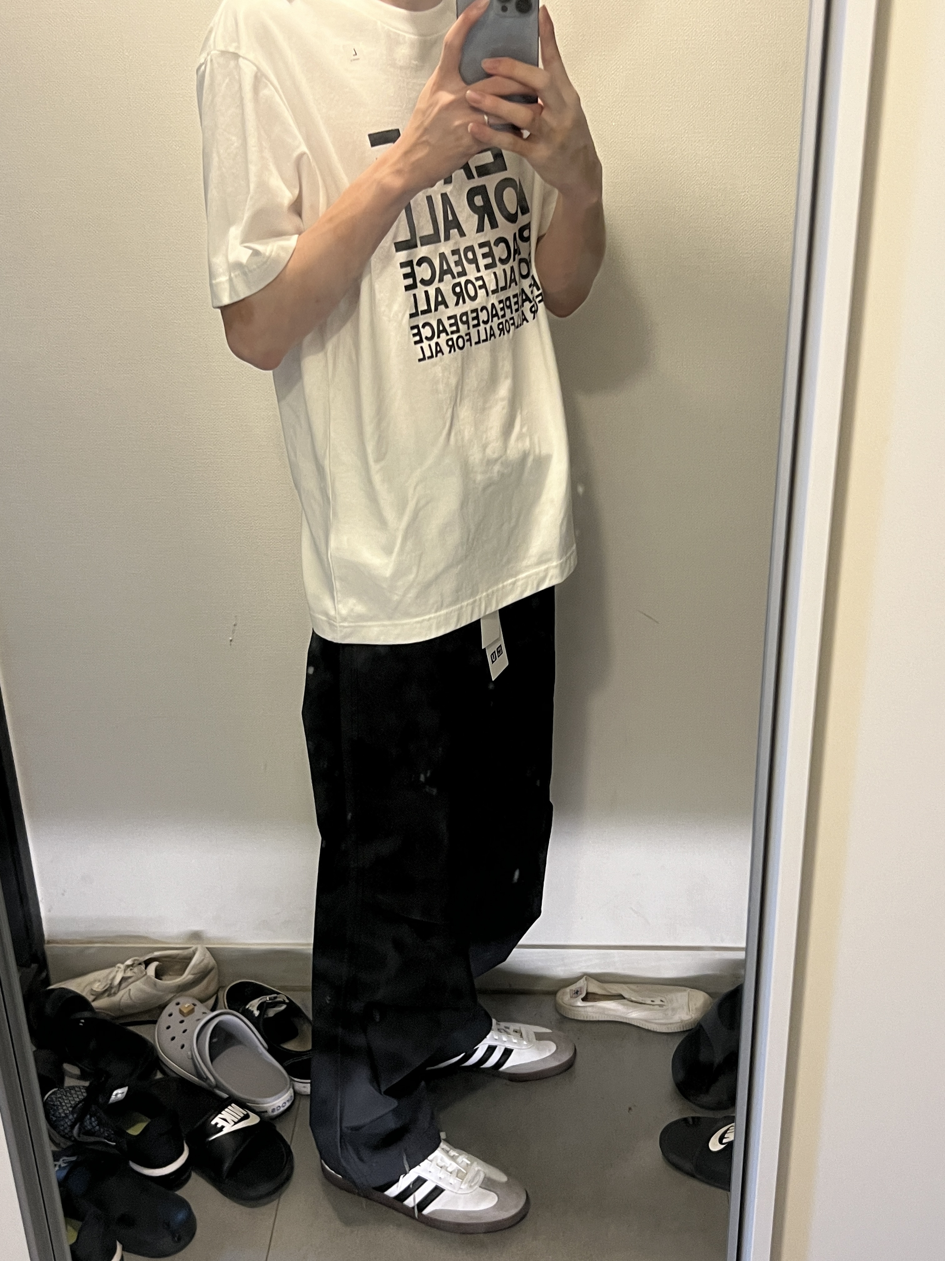 Adidas Samba Vegan White Black 착용 스타일
