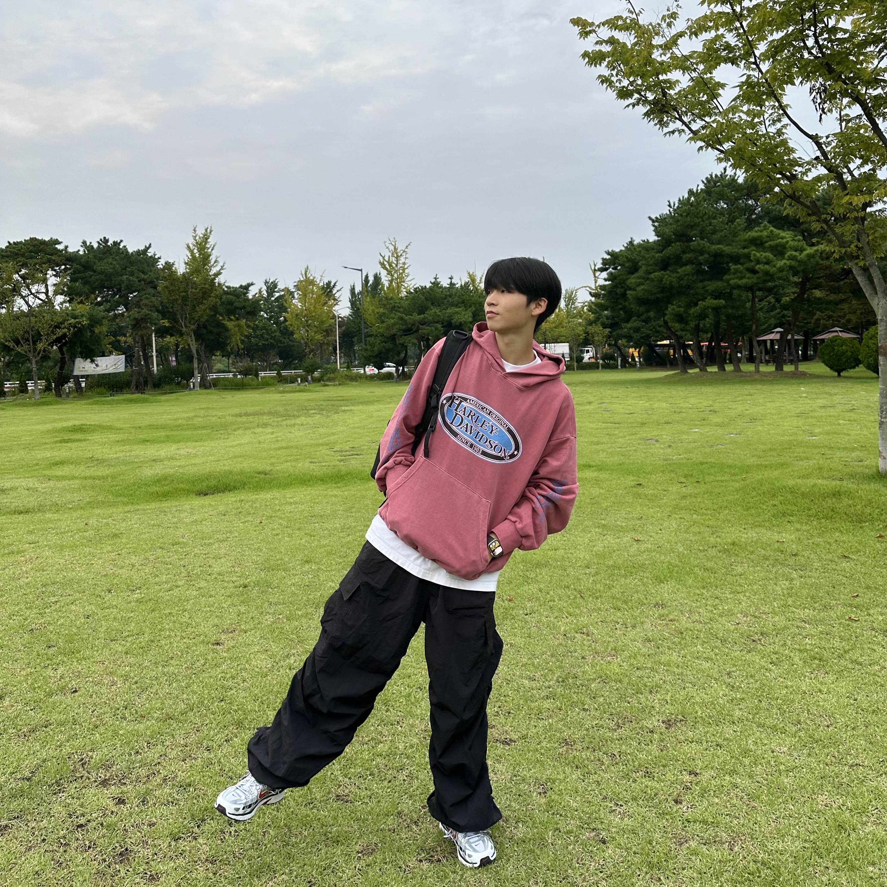 (W) Nike P-6000 Metallic Silver Red 착용 스타일 - 4