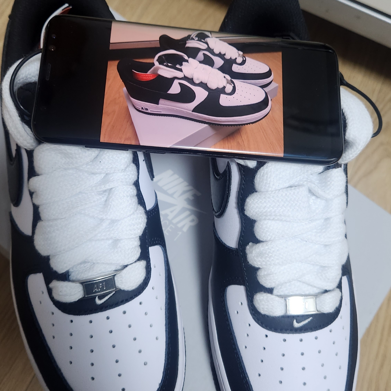 Nike Air Force 1 '07 Black White 착용 스타일