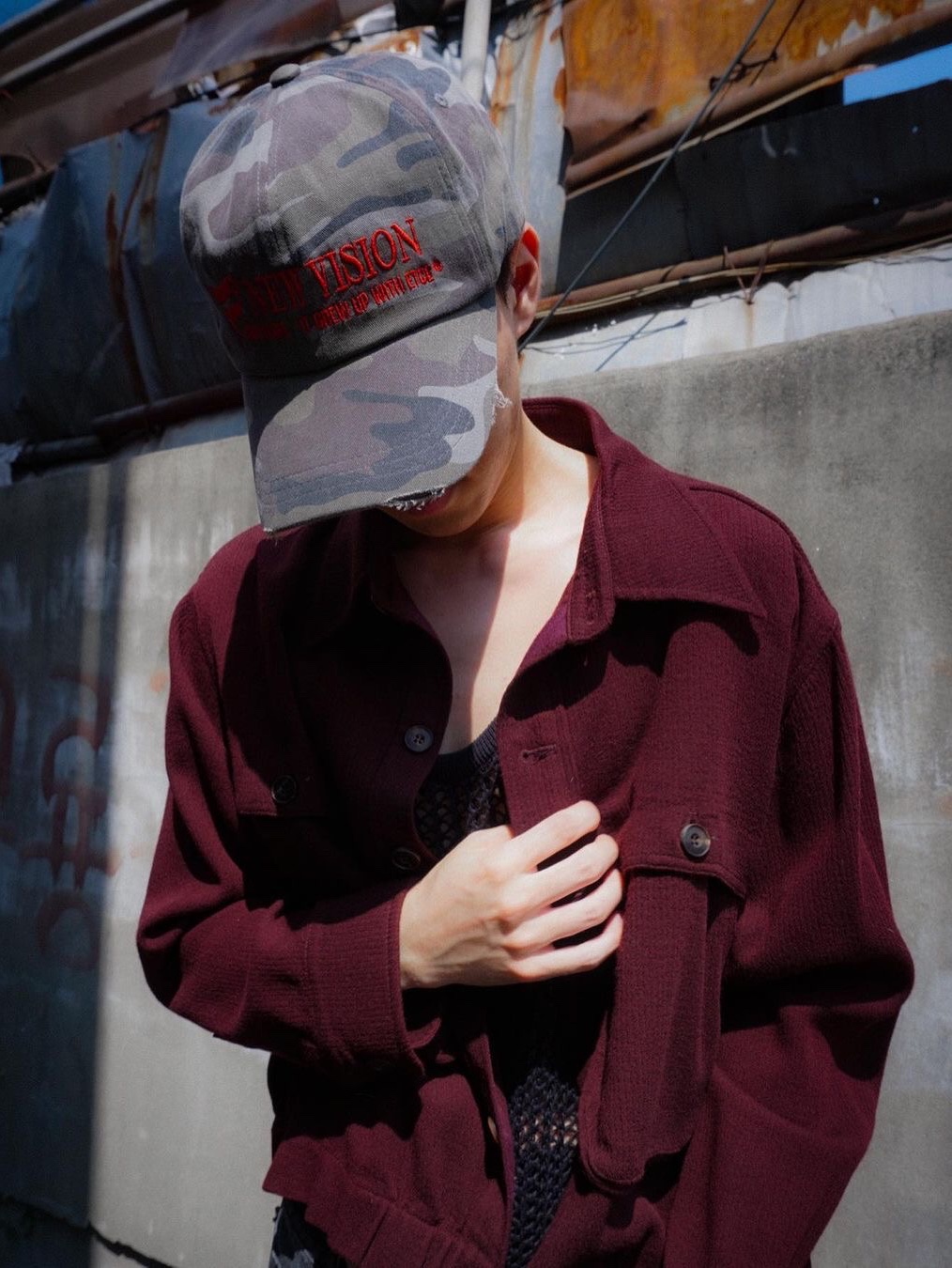 ETCE New Vision Camo Cap Night Jungle 착용 스타일 - 2