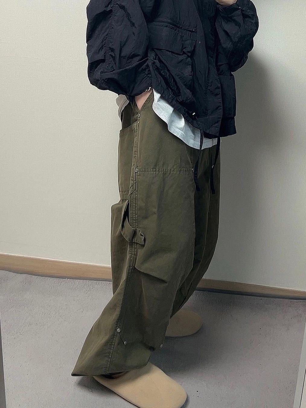 Etce Gardner Pants Olive 착용 스타일 - 1