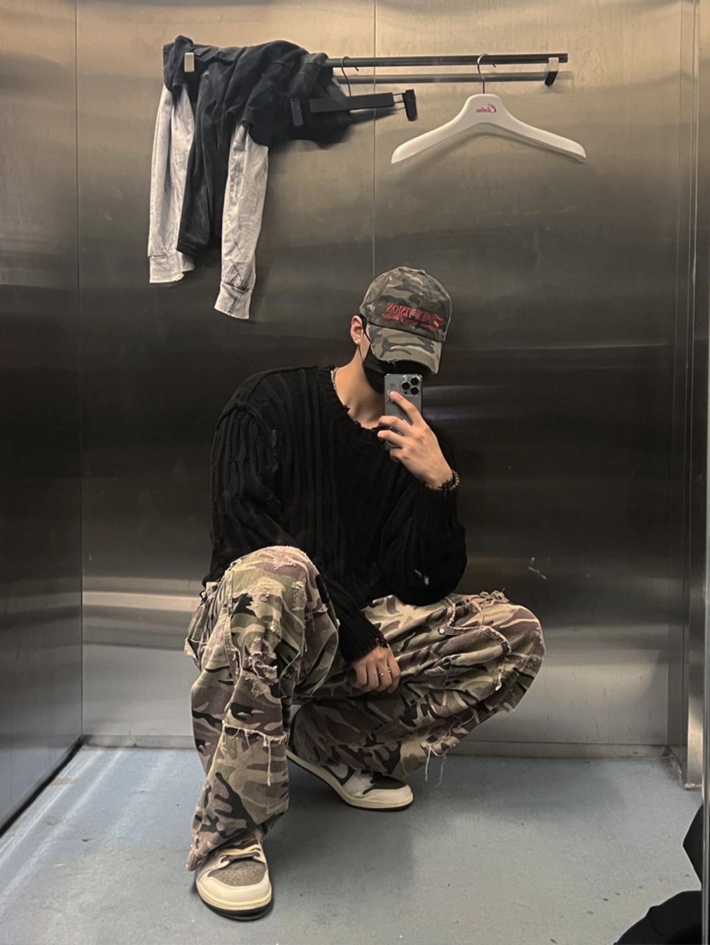 ETCE New Vision Camo Cap Night Jungle 착용 스타일