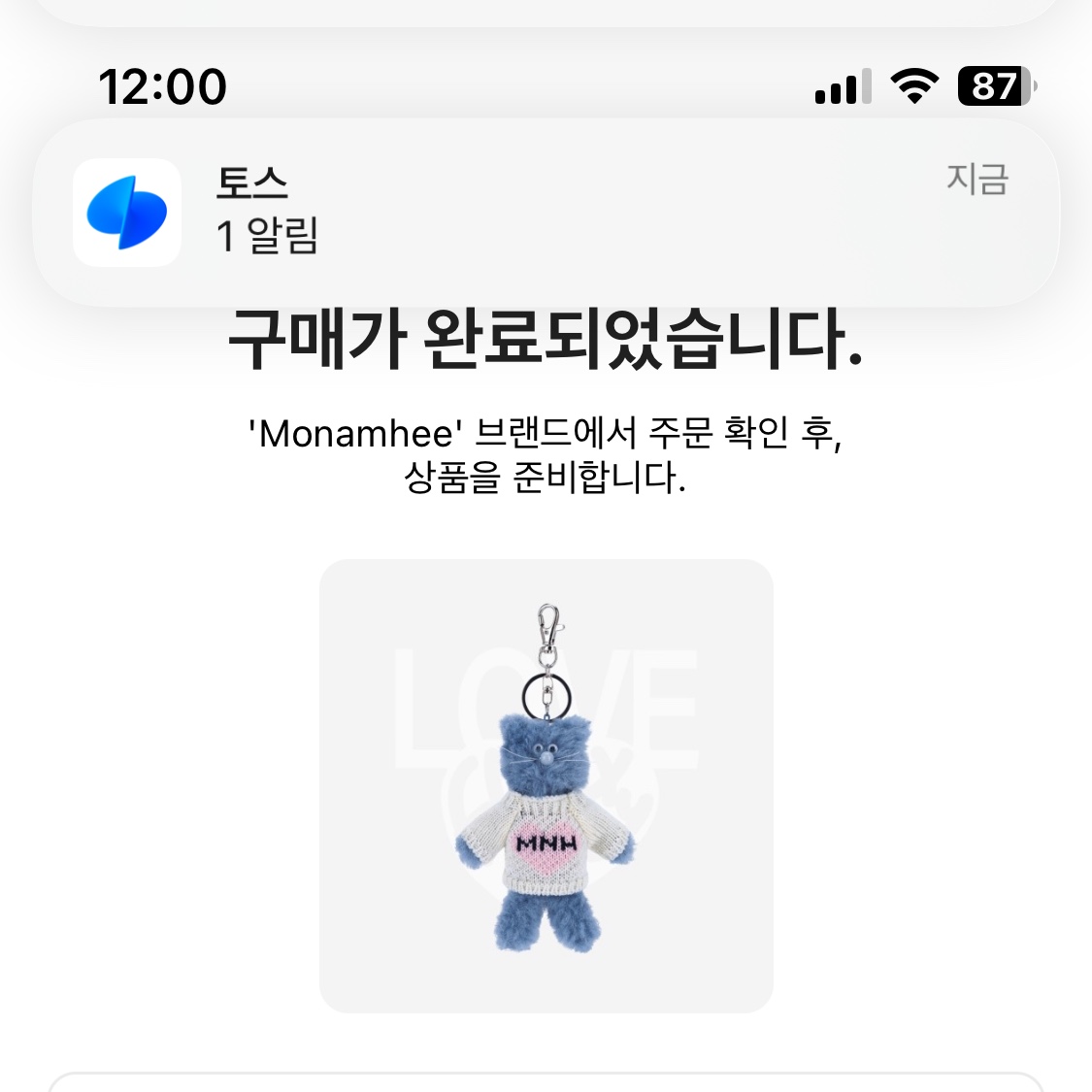 Monamhee Love Flexy Keyring Blue 착용 스타일 - 1