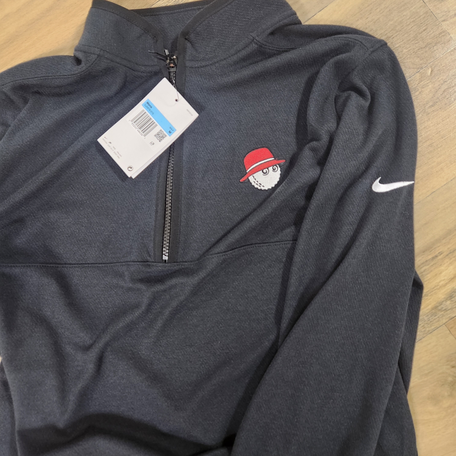 Malbon Golf x Nike Dri-Fit Victory Half Zip Top Black White 착용 스타일