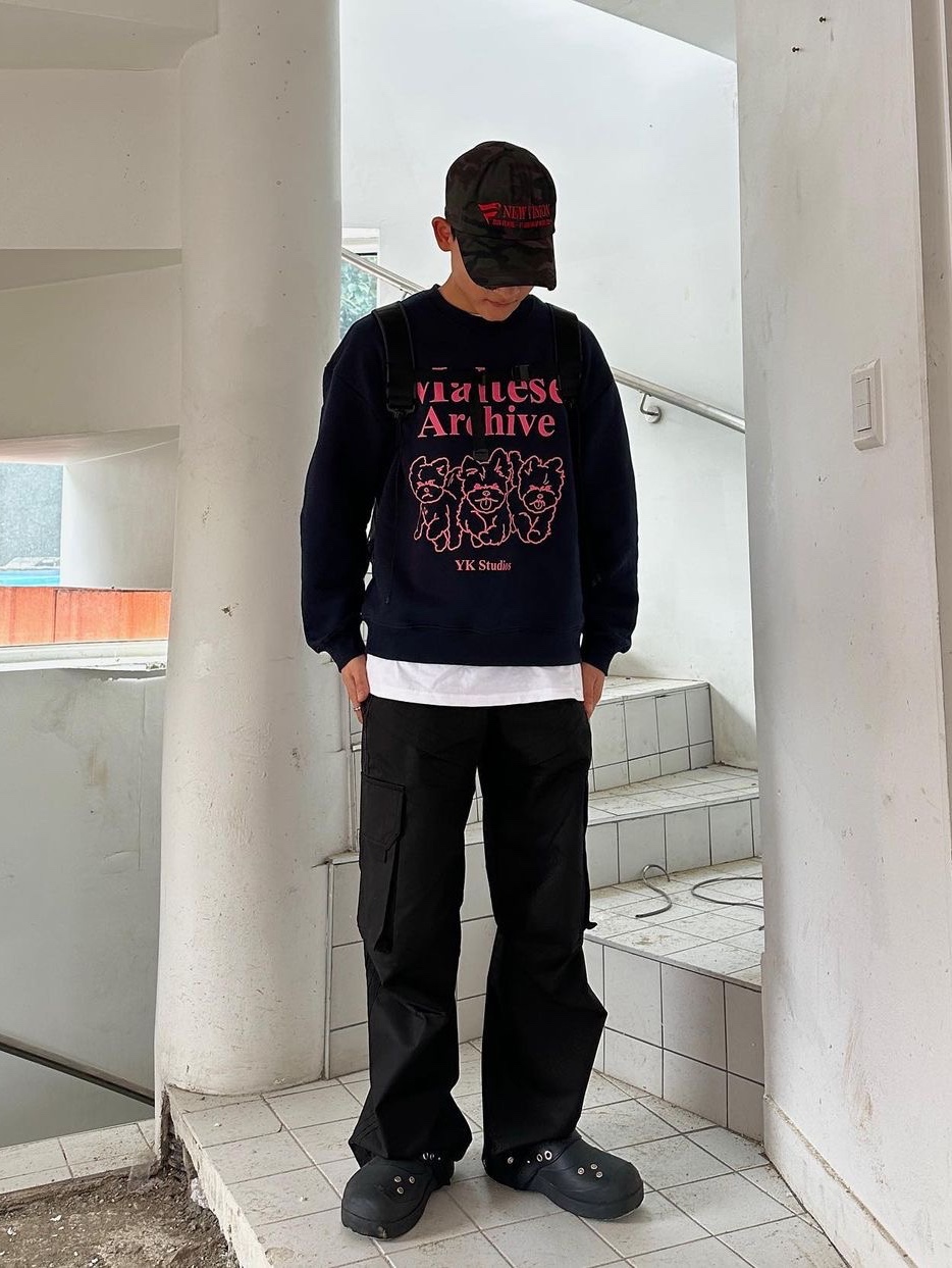 Etce Raptor Cargo Pants Black, ETCE New Vision Camo Cap Forest Green 착용 스타일 - 1