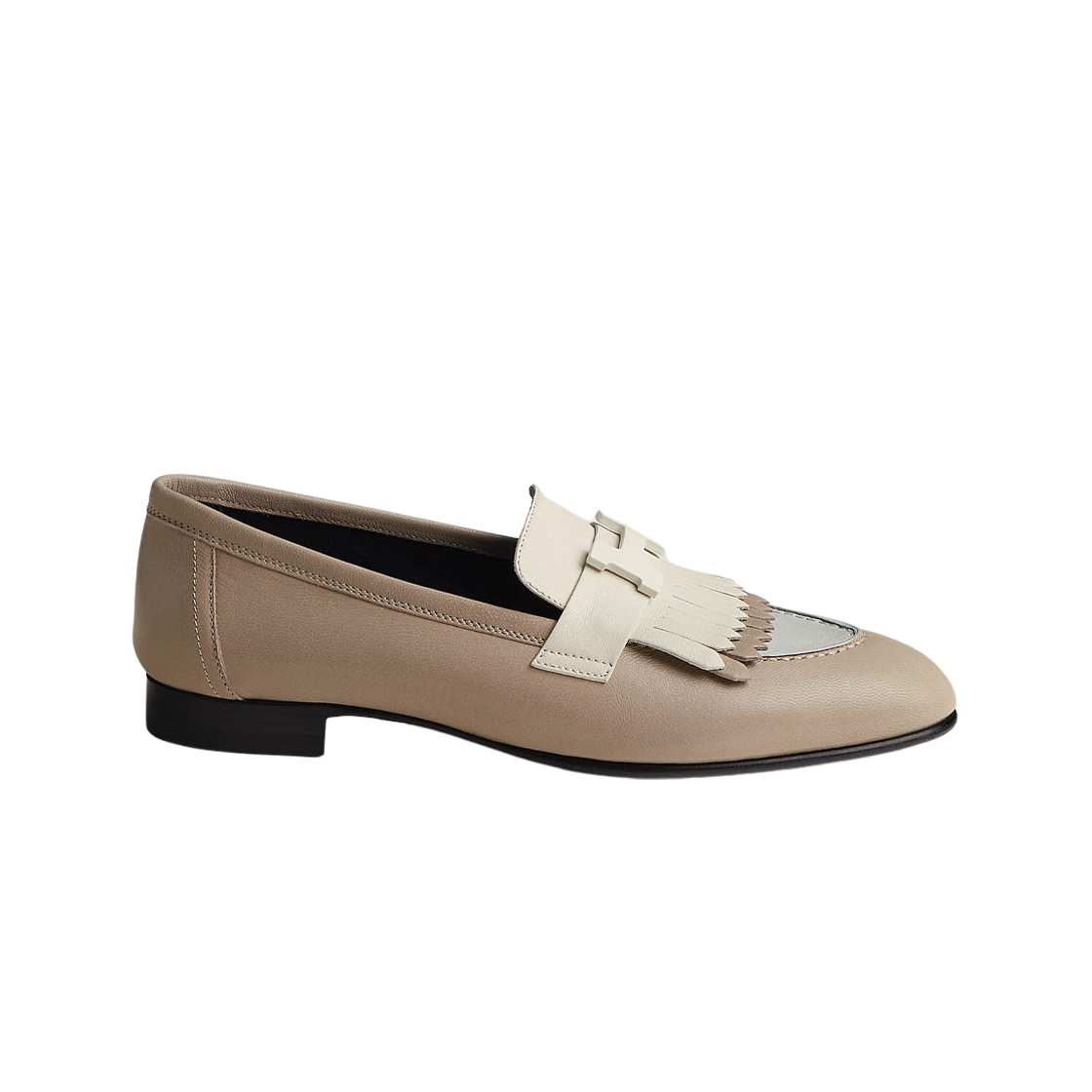 H232136ZB3 (W) Hermes Royal Loafer Goatskin & Multicolore Beige Mastic